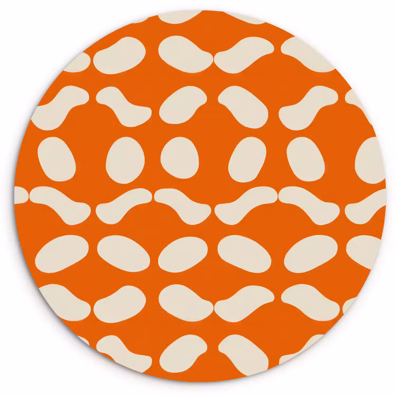 Oranje - Organische vormen - Wit Wandcirkel kunststof plaat 5mm dik klein 188 -3d