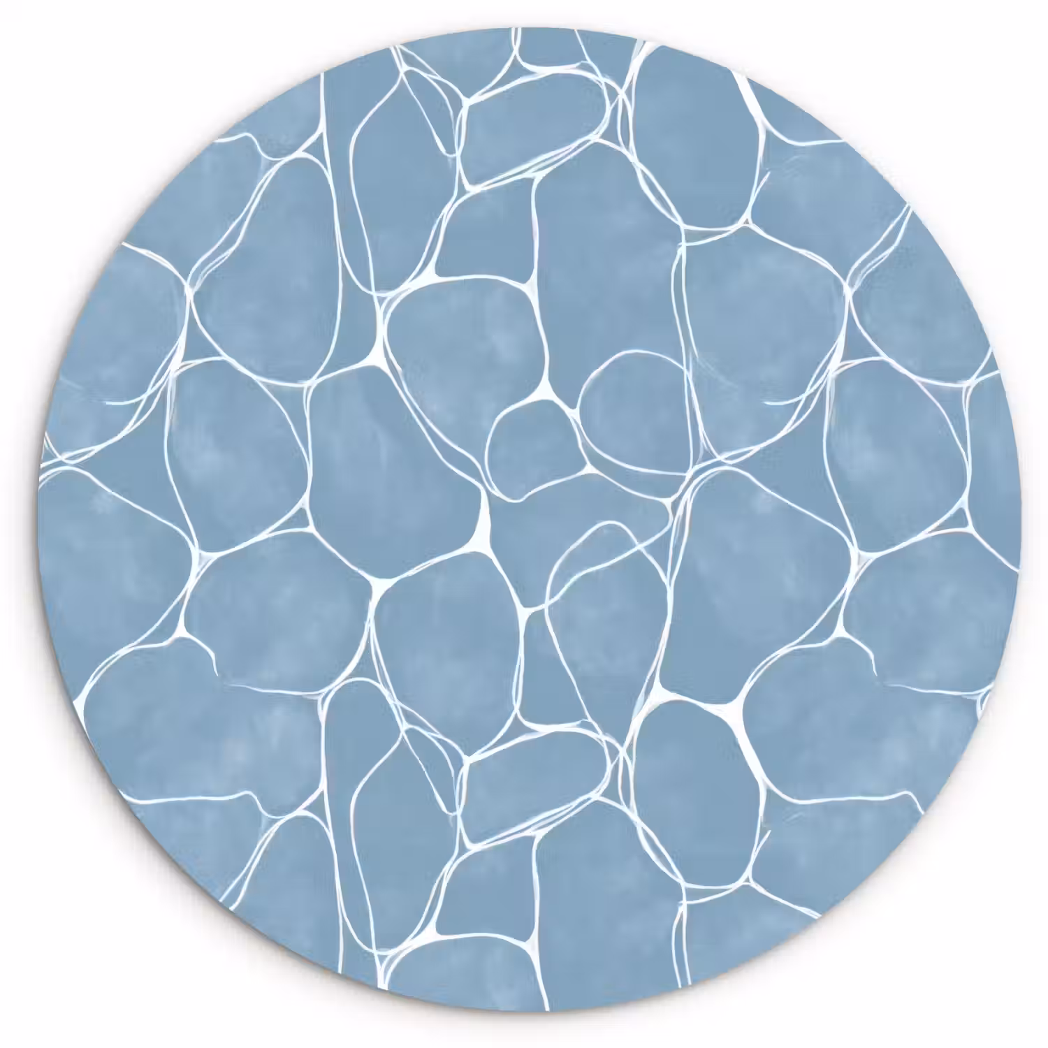 Organisch - Patroon - Blauw Wandcirkel kunststof plaat 5mm dik klein 188 -3d