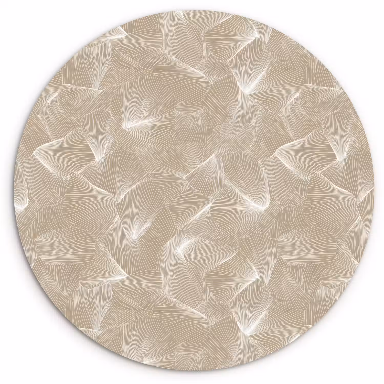 Organisch - Textuur - Beige Wandcirkel kunststof plaat 5mm dik klein 188 -3d
