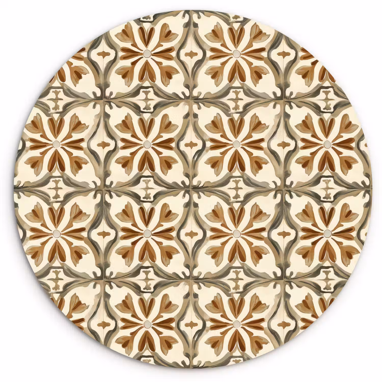 Siertegel - Patroon - Bruin Wandcirkel kunststof plaat 5mm dik klein 188 -3d