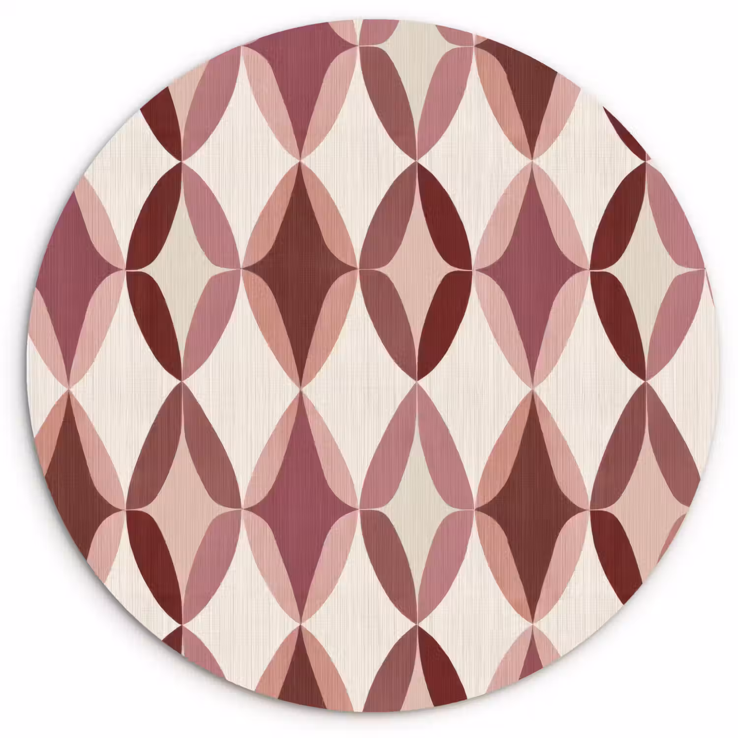 Ovaal - Textuur - Roze Wandcirkel kunststof plaat 5mm dik klein 188 -3d