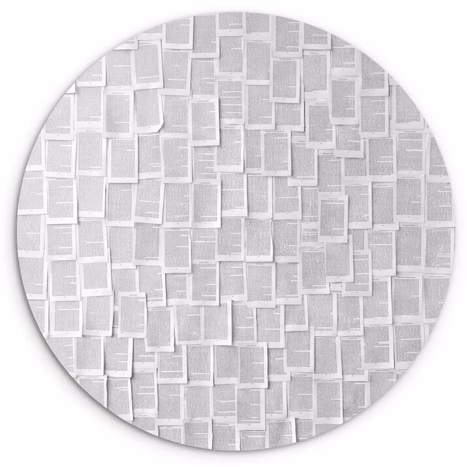 Papier - Overlappend - Textuur - Modern - Wit Wandcirkel kunststof plaat 5mm dik klein -3d