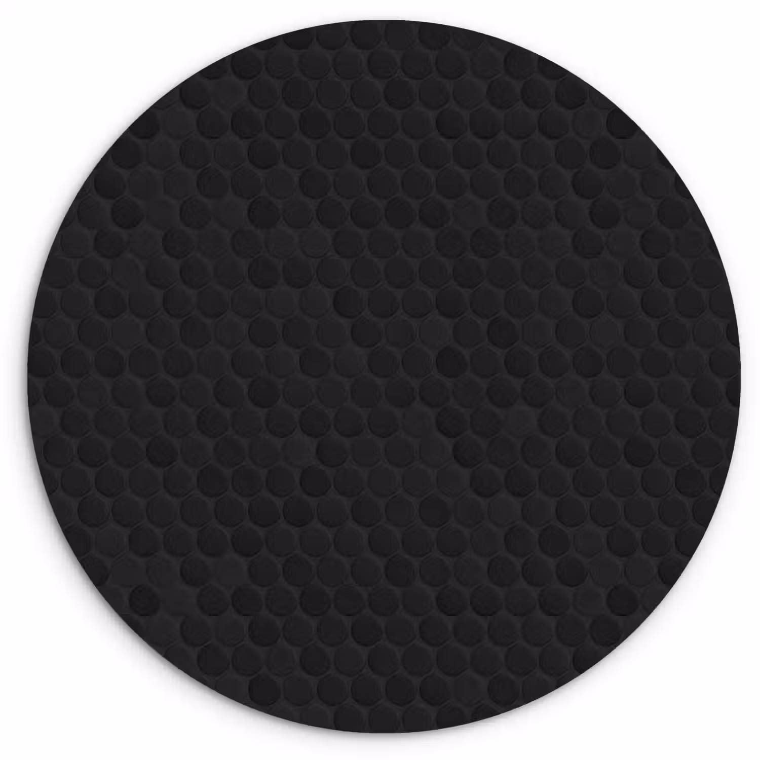 Penny - Tegel - Mat - Zwart Wandcirkel kunststof plaat 5mm dik klein 188 -3d
