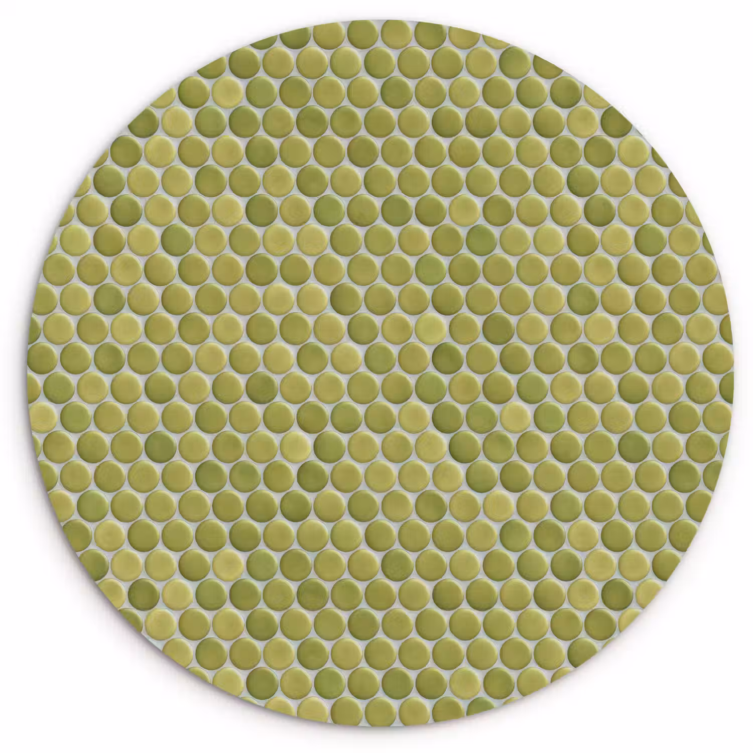 Penny - Mozaïek - Olijfgroen Wandcirkel kunststof plaat 5mm dik klein 188 -3d