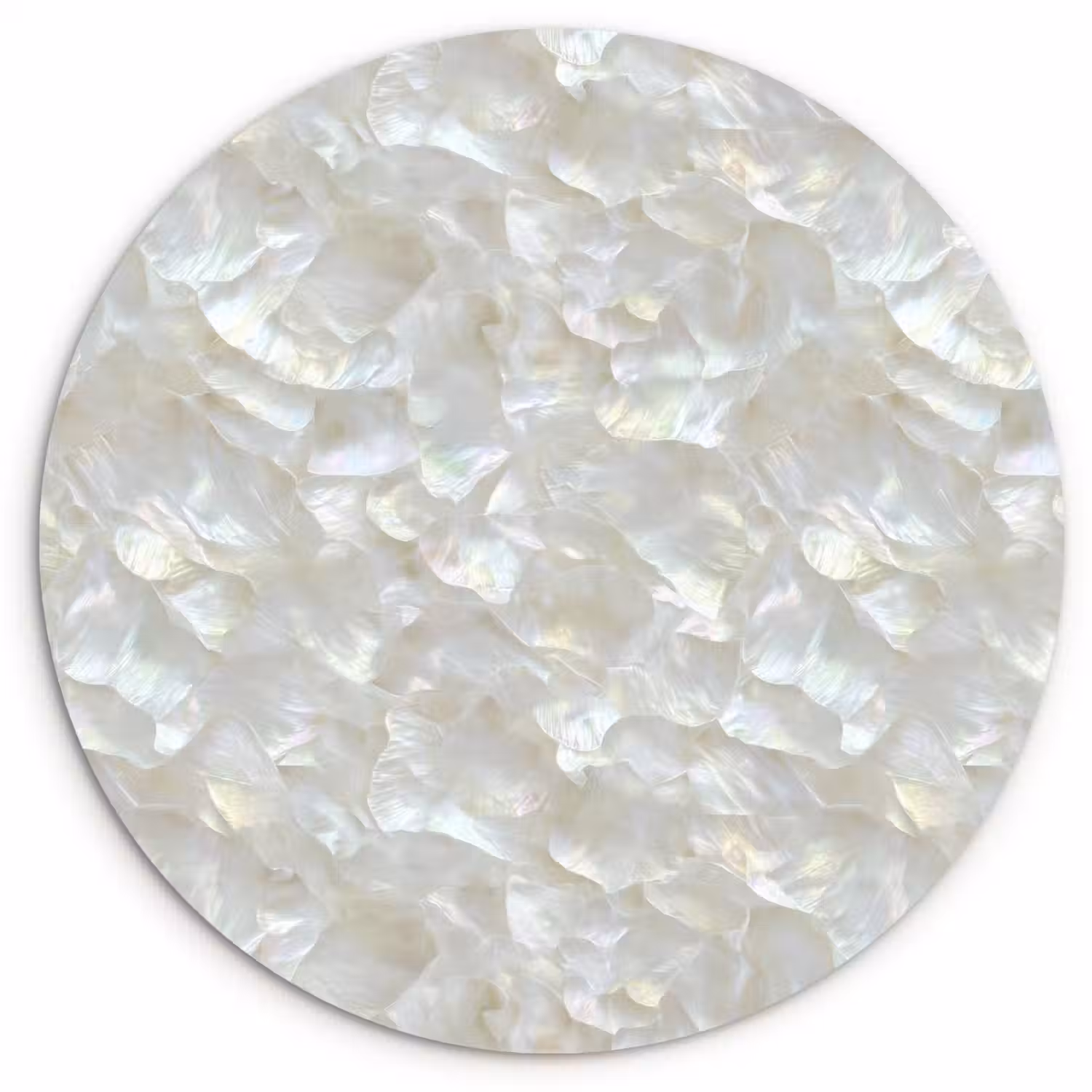 Parelmoerglans - Wit - Schelp Wandcirkel kunststof plaat 5mm dik klein 188 -3d