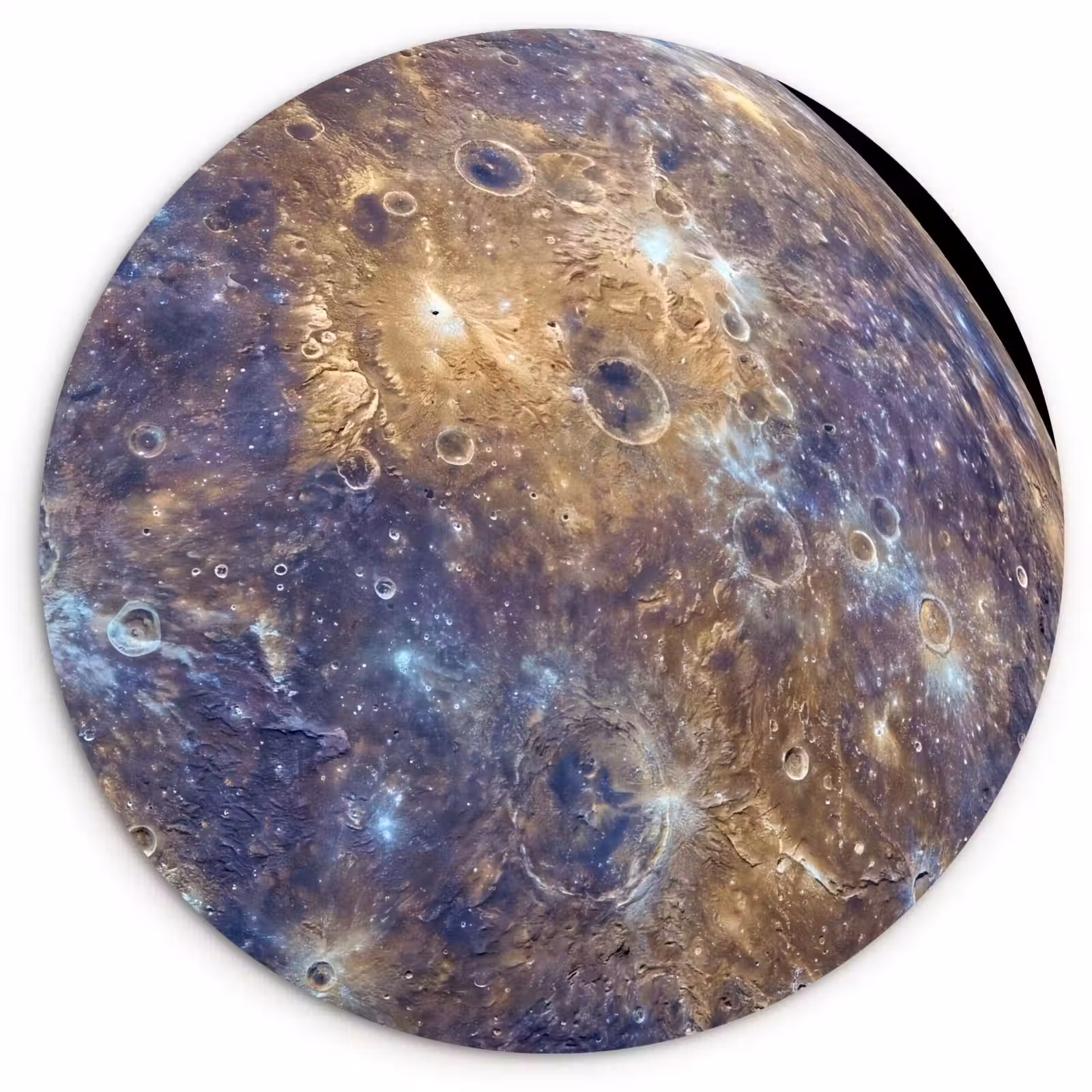 Forexbild Rund - Planet – Krater – Weltraum - Planeet - Kraters - Ruimte Wandcirkel kunststof plaat 5mm dik klein