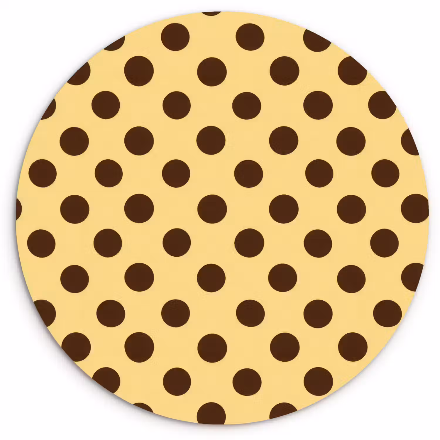 Polka Dot - Stippen - Retro - Geel - Bruin Wandcirkel kunststof plaat 5mm dik klein 188 -3d