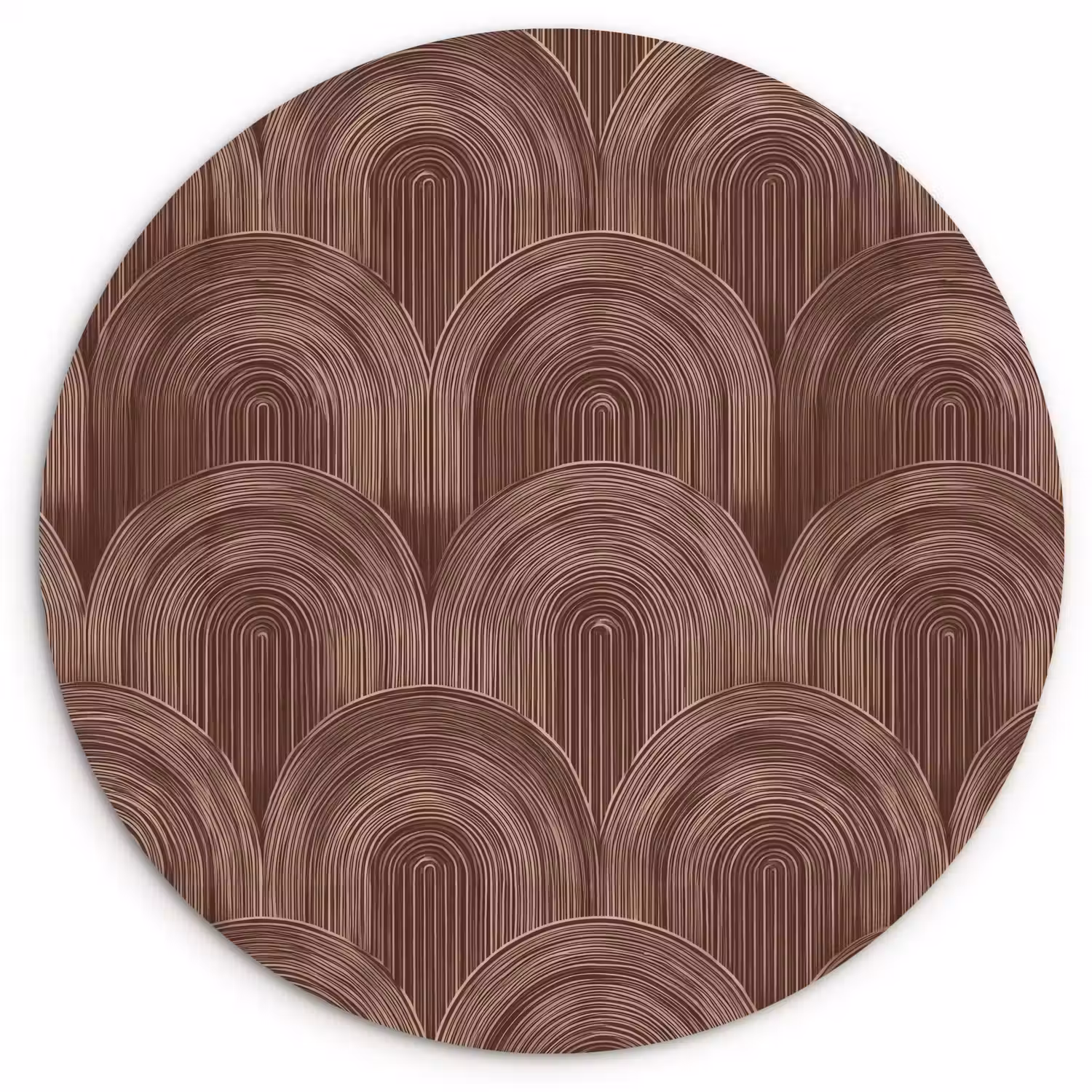 Ritmisch - Effect - Bruin Wandcirkel kunststof plaat 5mm dik klein 188 -3d