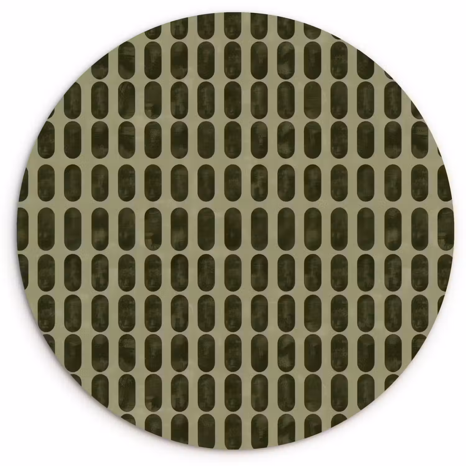 Ritmisch - Effect - Groen Wandcirkel kunststof plaat 5mm dik klein 188 -3d