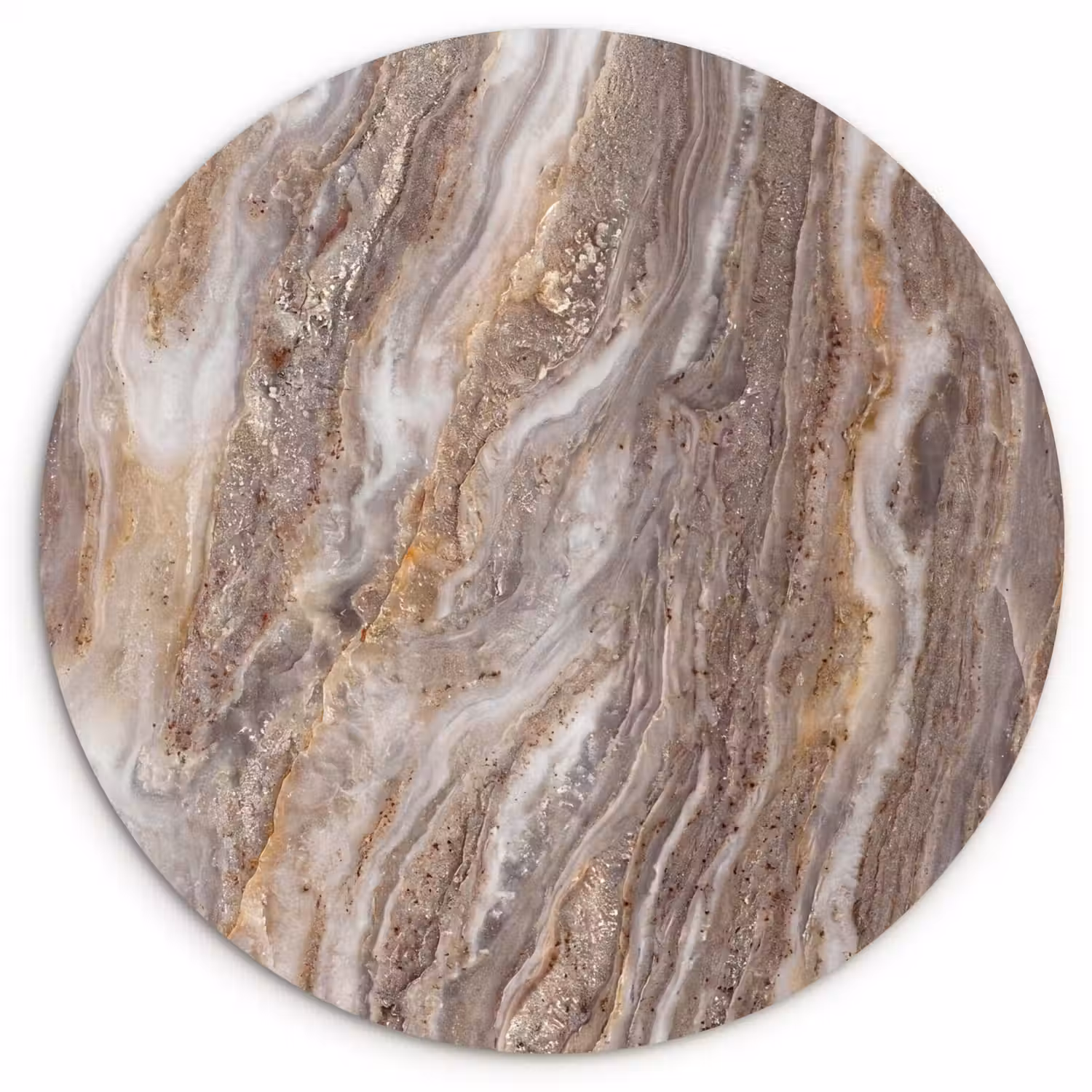 Textuur - Steen - Abstract - Beige Wandcirkel kunststof plaat 5mm dik klein -3d