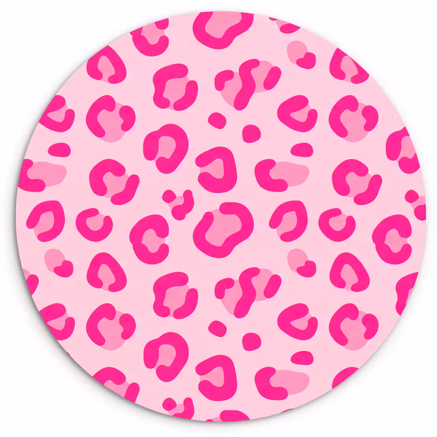 Dierenprint - Patroon - Abstract - Modern - Roze Wandcirkel kunststof plaat 5mm dik klein -3d