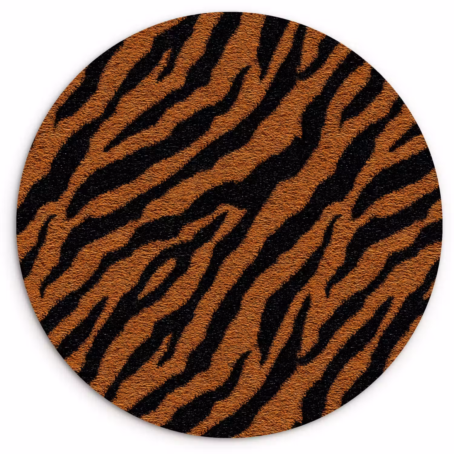 Tijger - Zwart - Vacht Wandcirkel kunststof plaat 5mm dik klein 188 -3d
