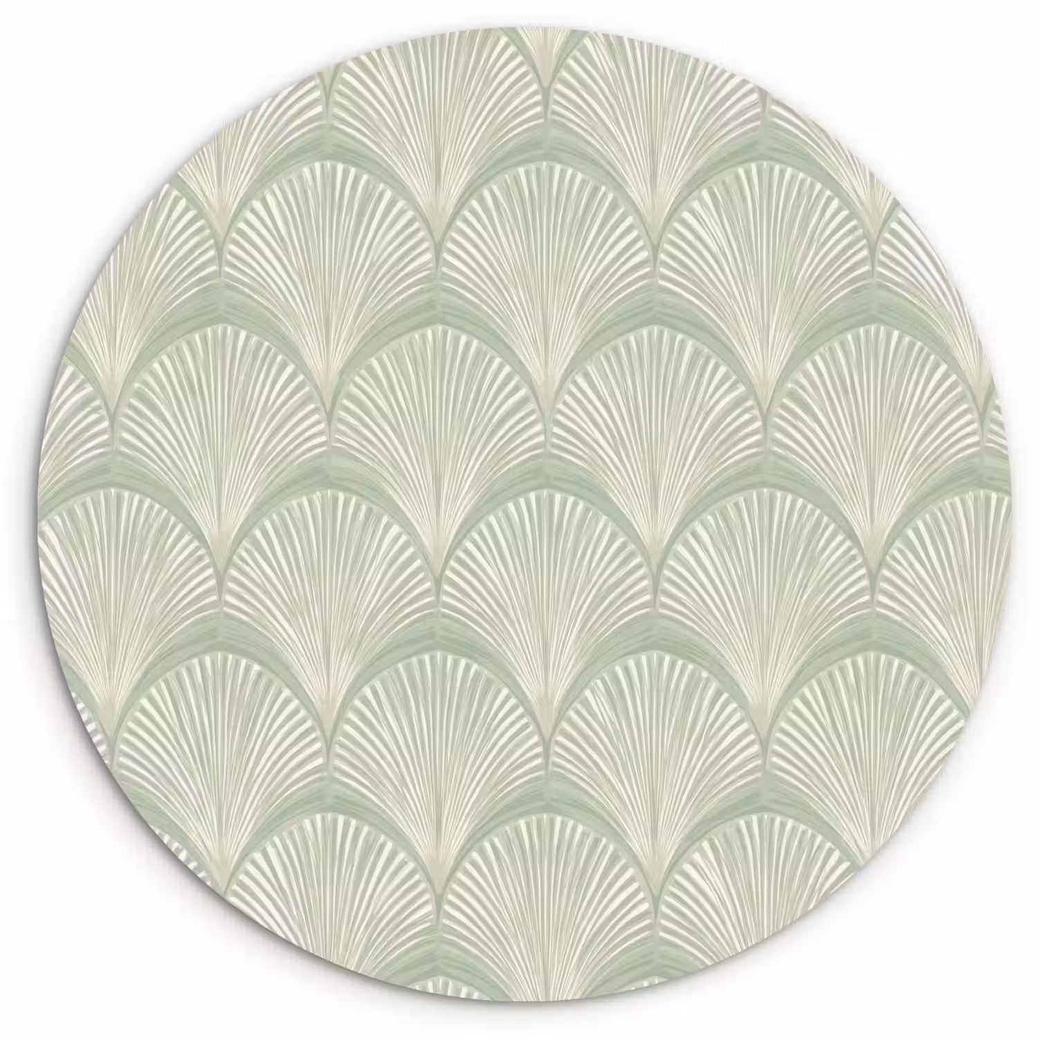 Waaiers - Patroon - Groen Wandcirkel kunststof plaat 5mm dik klein 188 -3d
