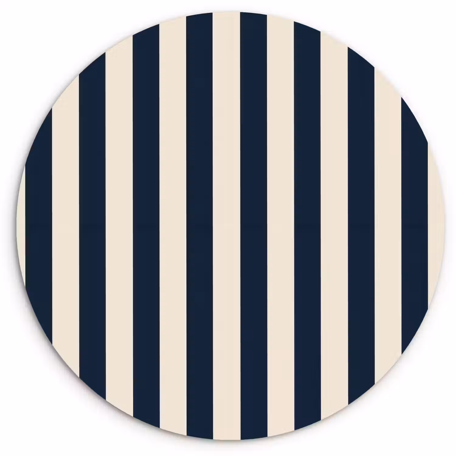 Verticale strepen - Blauw - Crème Wandcirkel kunststof plaat 5mm dik klein 188 -3d
