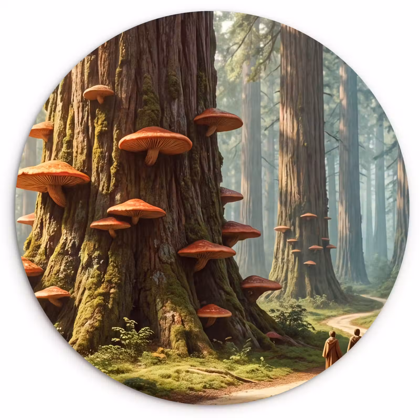 Forexbild Rund - Wald – Bäume – Natur - Bos - Bomen - Natuur Wandcirkel kunststof plaat 5mm dik klein
