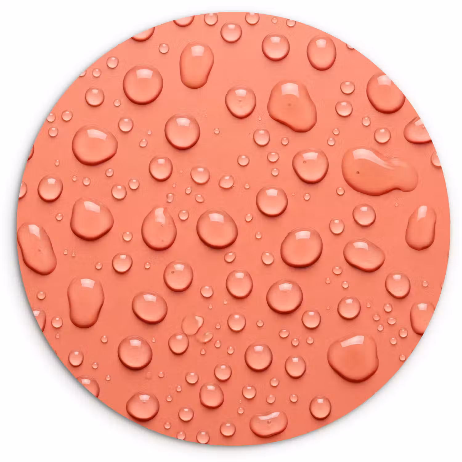Water - Druppels - Roze Wandcirkel kunststof plaat 5mm dik klein -3d