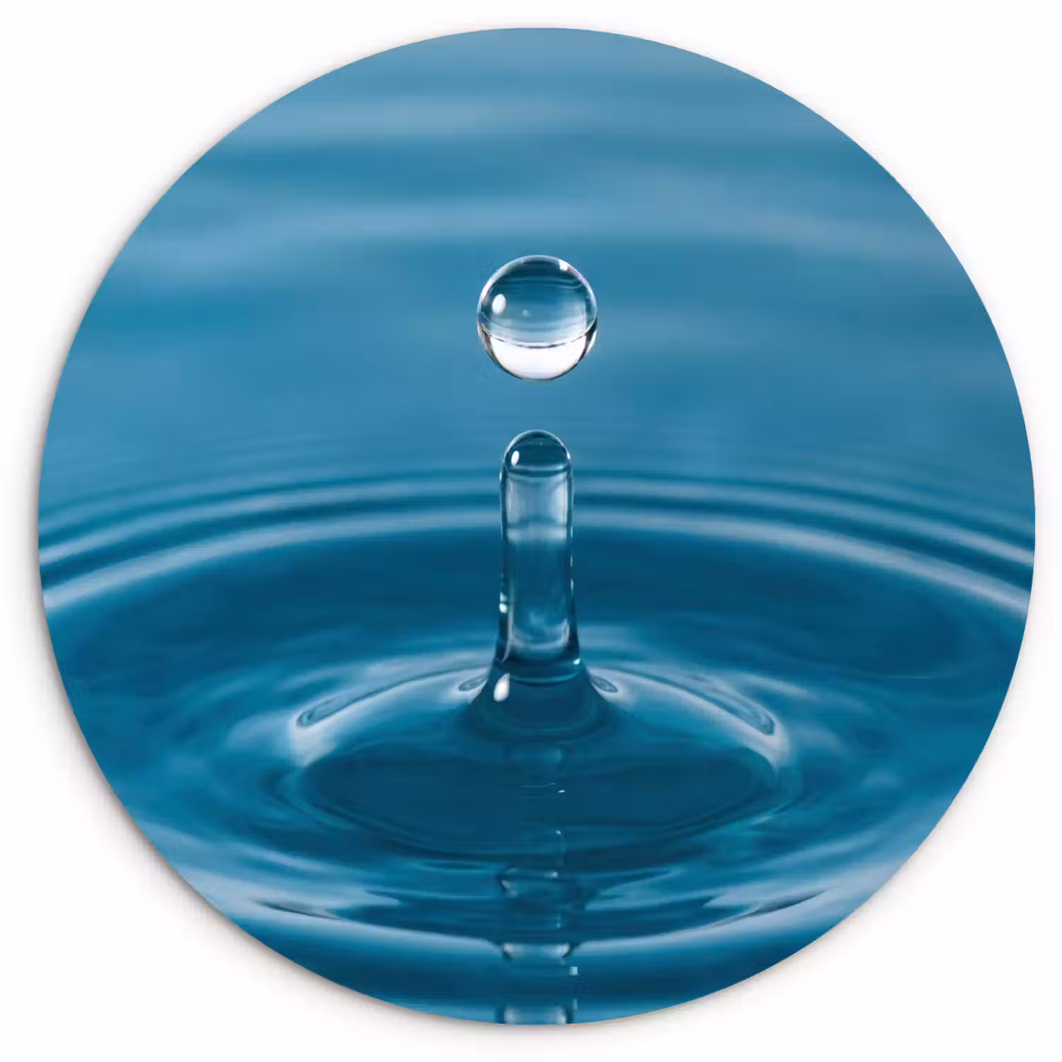 Waterdruppel - Water - Oppervlakte Wandcirkel kunststof plaat 5mm dik klein -3d