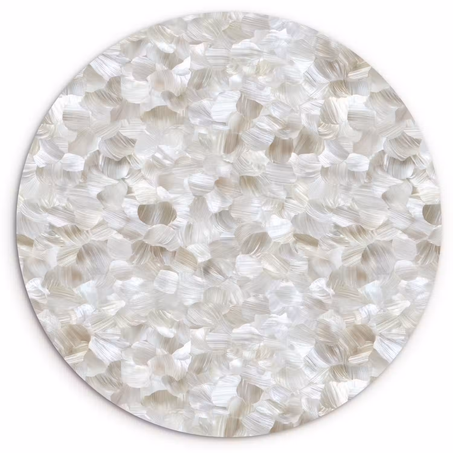Wit - Penseelstreken - Reliëfeffect Wandcirkel kunststof plaat 5mm dik klein 188 -3d