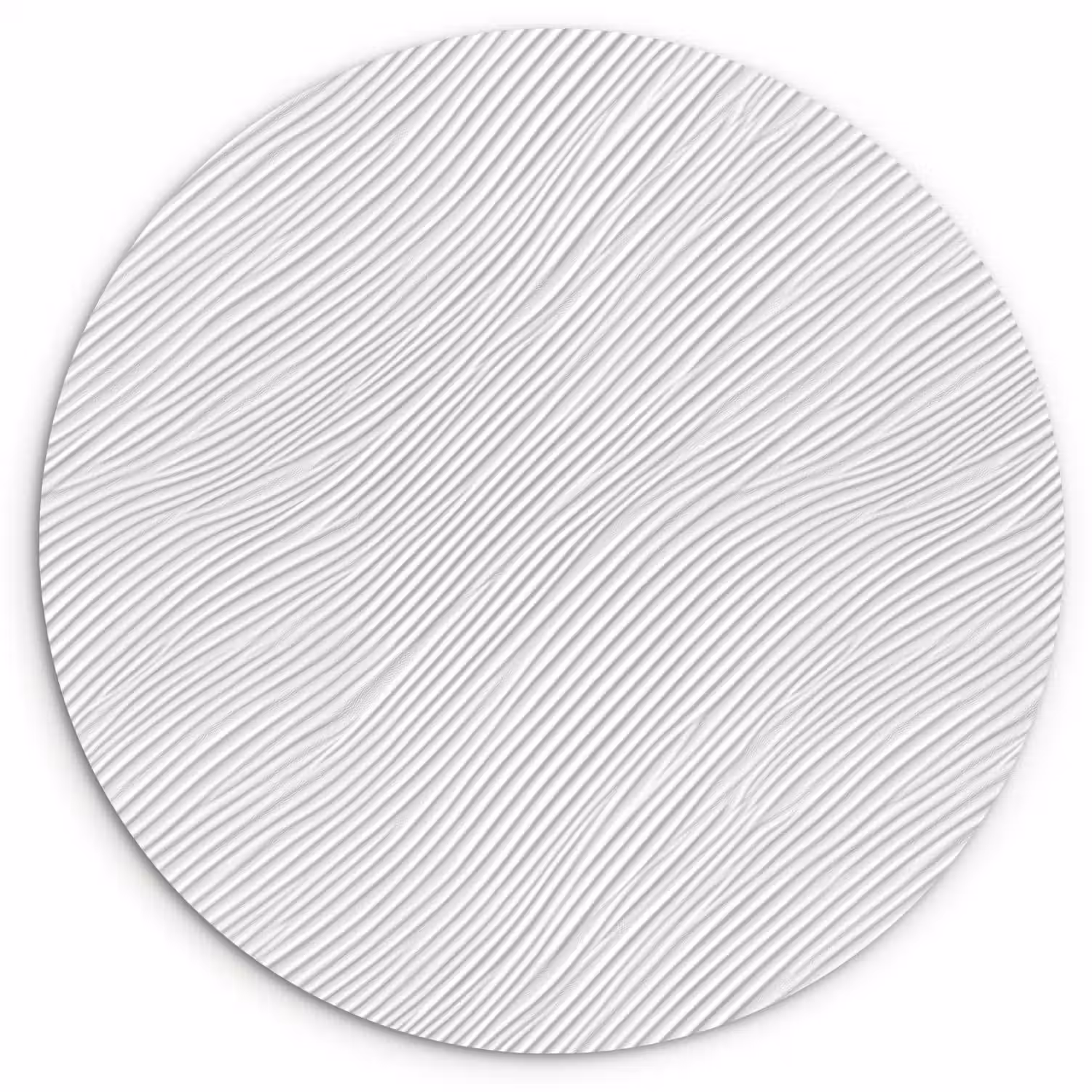 Golven - Ribbels - Wit Wandcirkel kunststof plaat 5mm dik klein 188 -3d