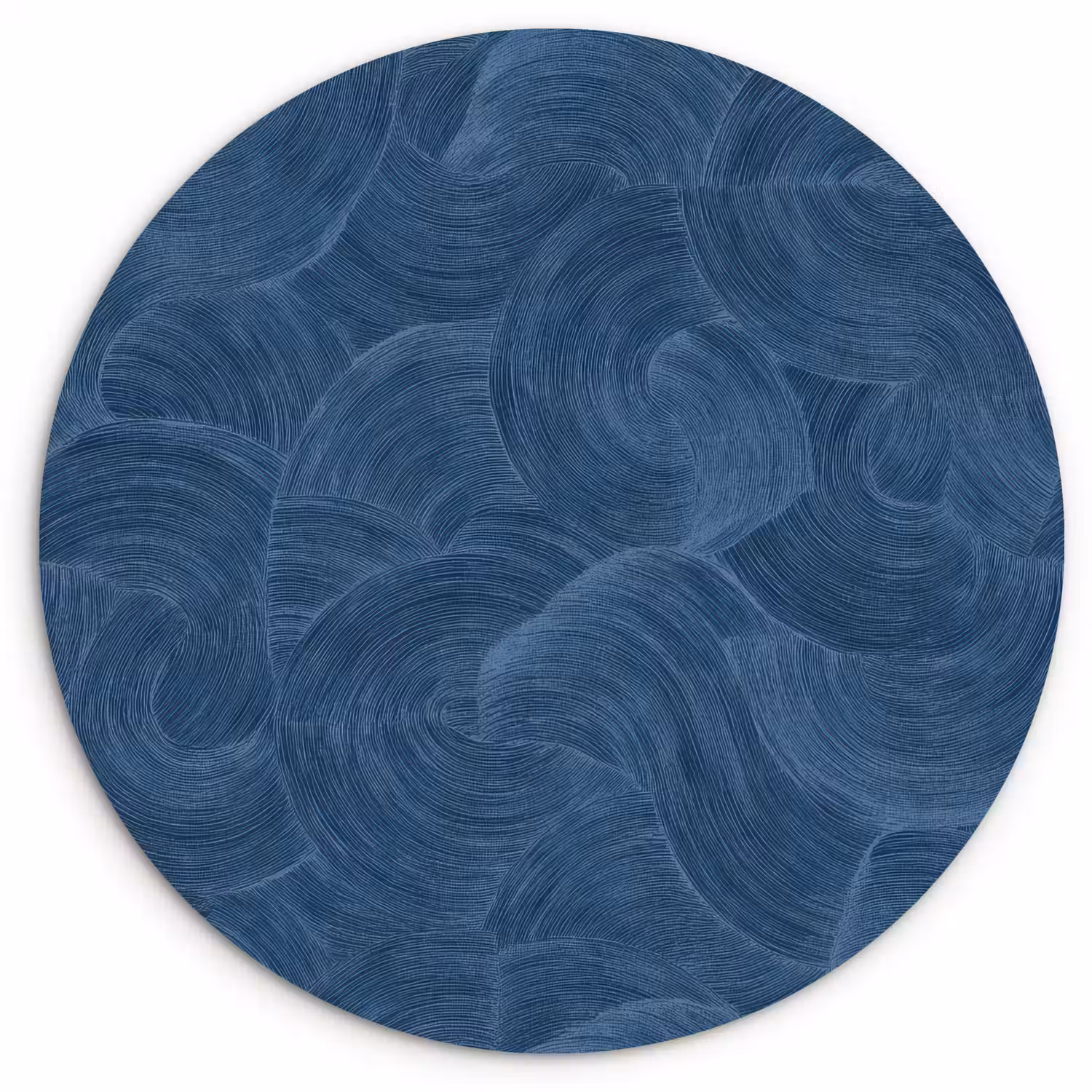 Golven - Textuur - Patroon - Blauw Wandcirkel kunststof plaat 5mm dik klein 188 -3d