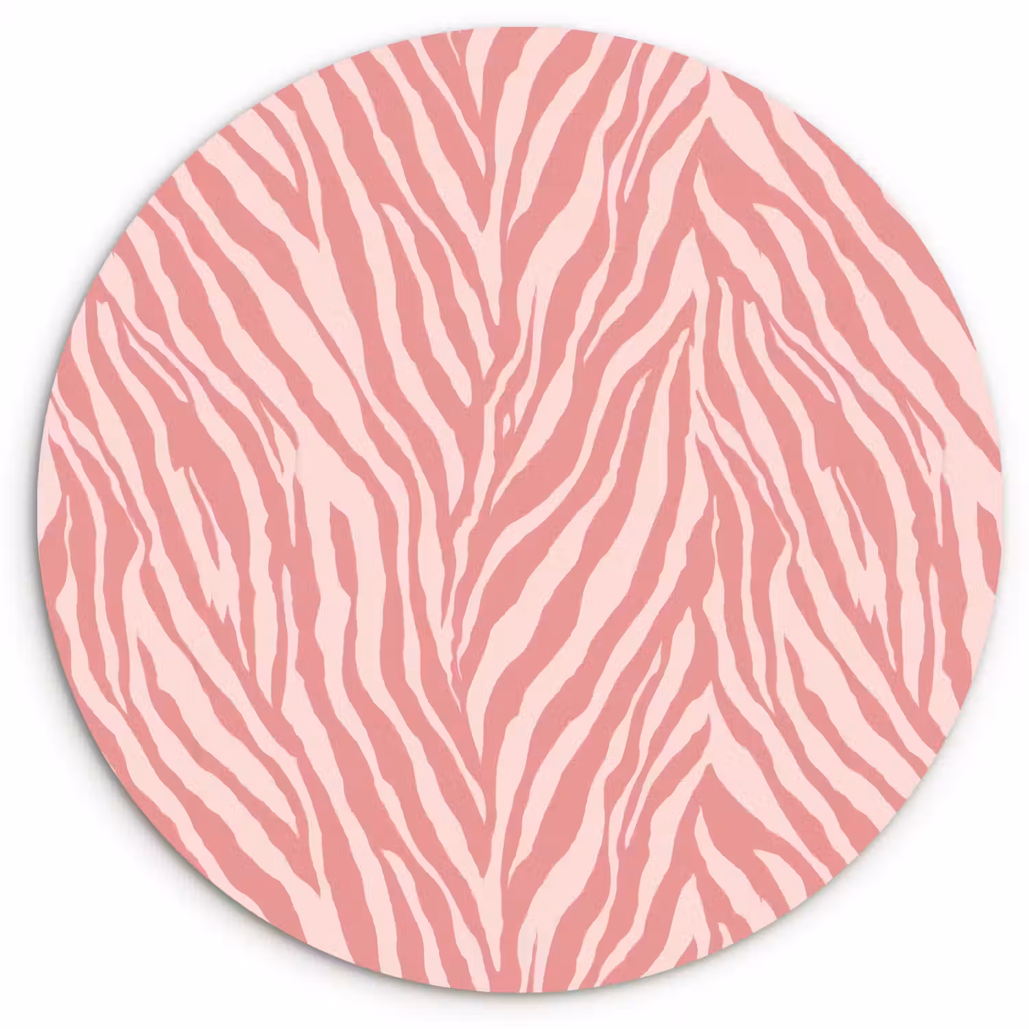 Zebra - Print - Roze Wandcirkel kunststof plaat 5mm dik klein 188 -3d