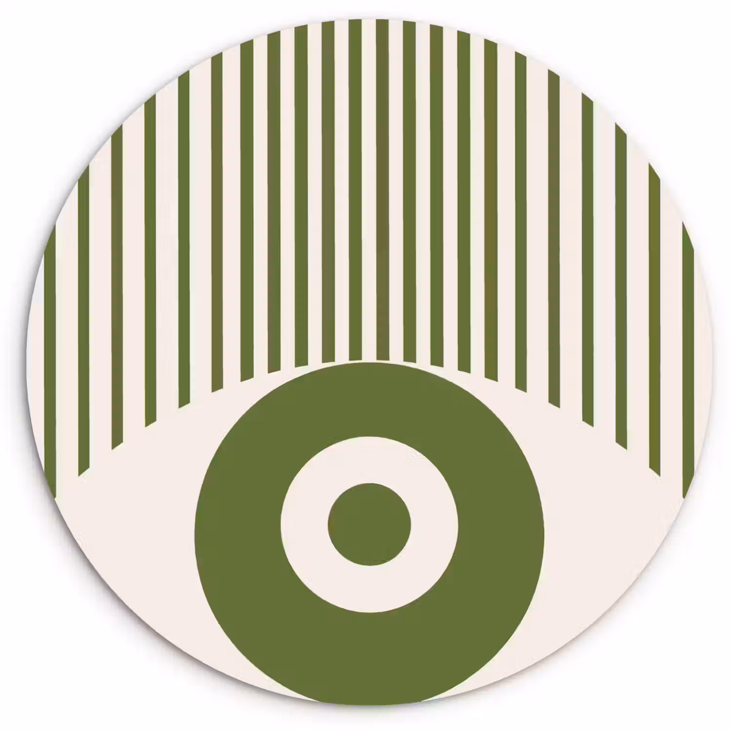 Abstract - Oog - Strepen - Modern - Groen Wandcirkel kunststof plaat 5mm dik klein -3d