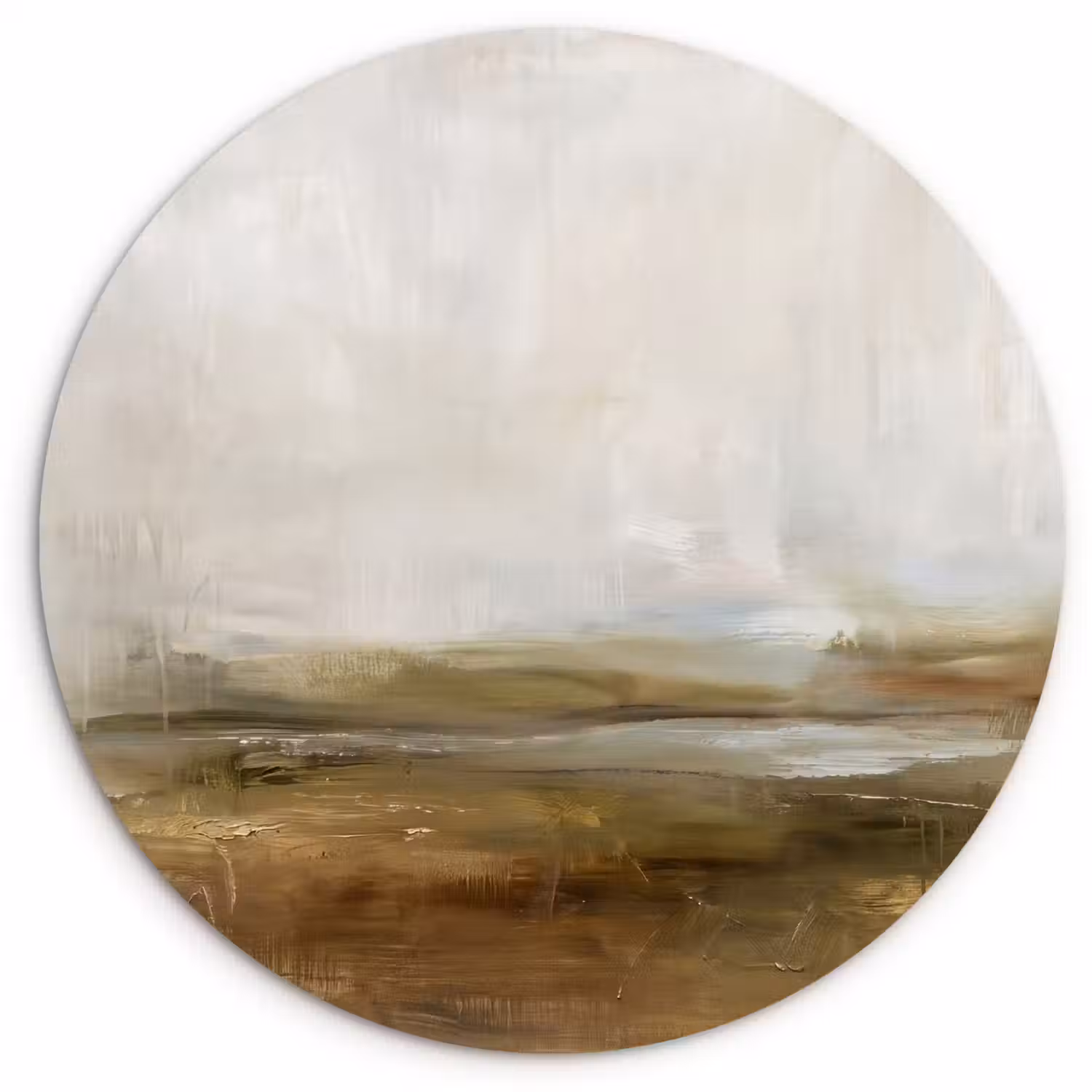 Abstract - Landschap - Natuur - Beige - Bruin Wandcirkel kunststof plaat 5mm dik klein -3d