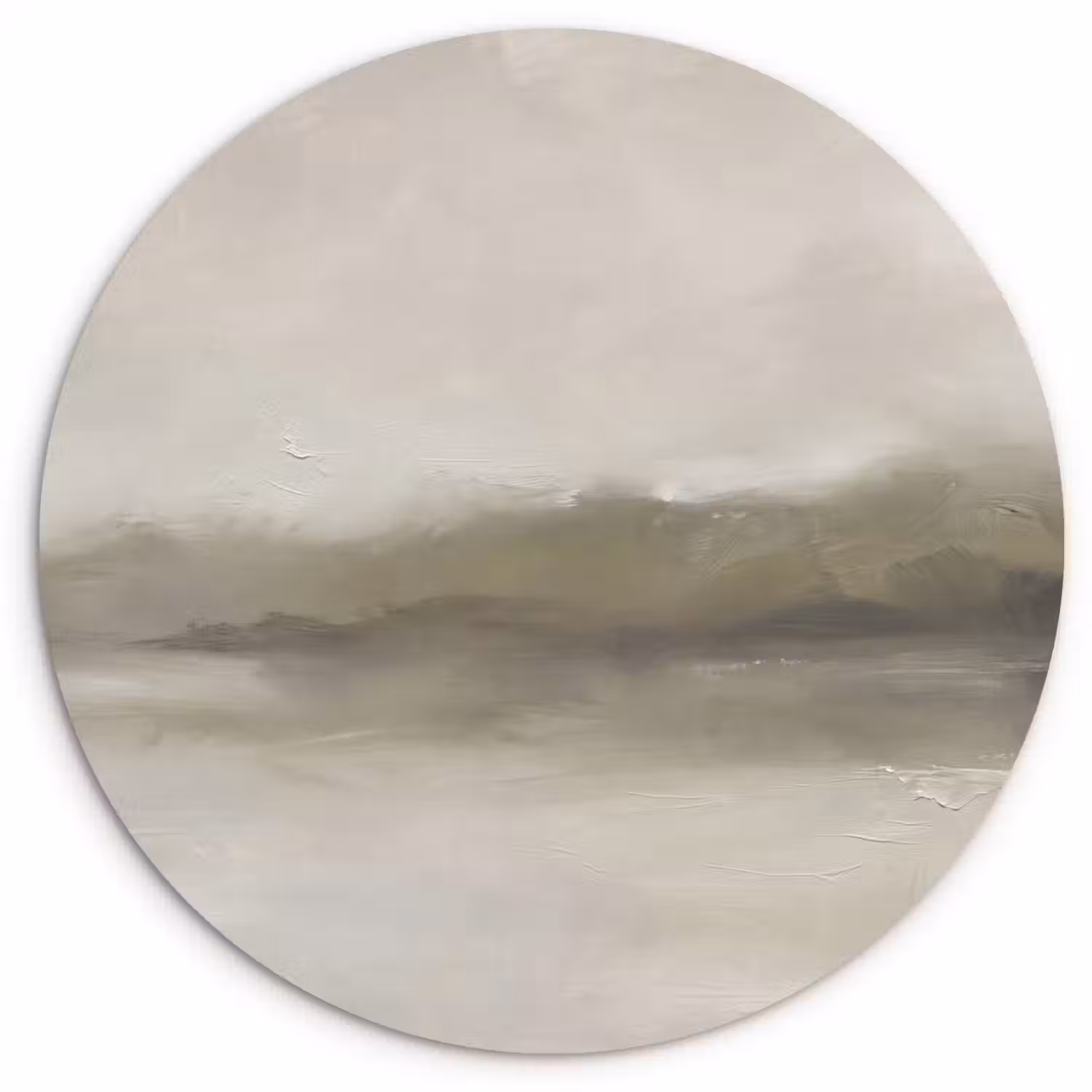 Abstract - Landschap - Nevel - Modern - Grijs Wandcirkel kunststof plaat 5mm dik klein -3d