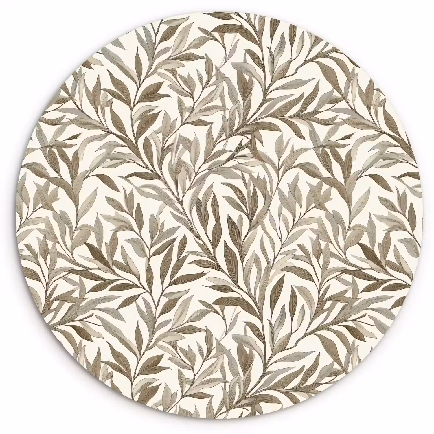 Takken - Botanisch - Taupe Wandcirkel kunststof plaat 5mm dik klein 188 -3d