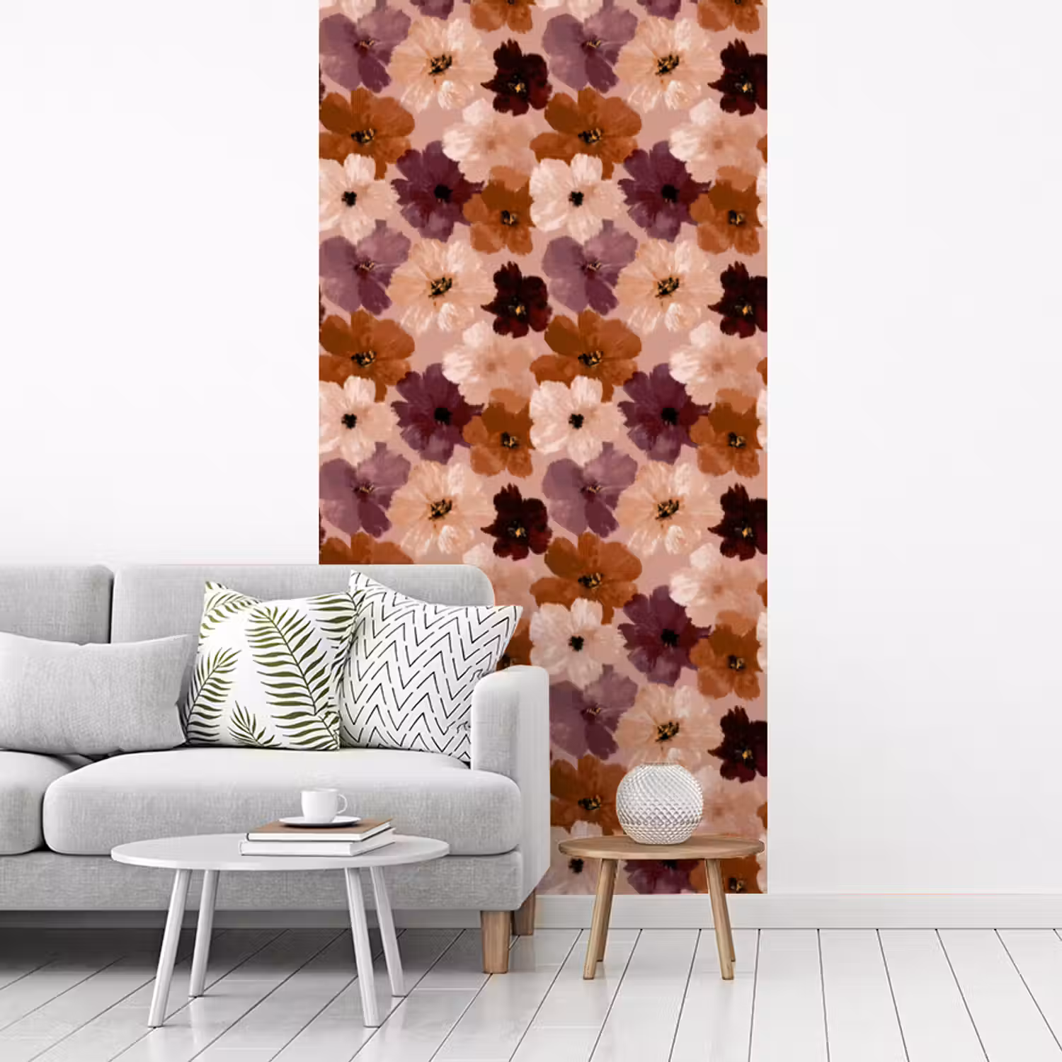 Bloemen - Abstract - Aardetinten fotobehang vinyl groot 64 -woonkamer