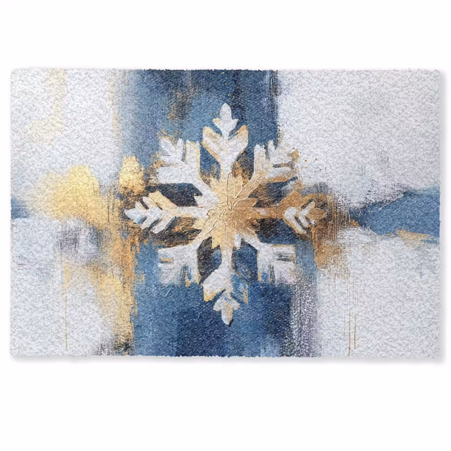 Abstract - Winter - Sneeuwvlok - Sneeuw - Goud Deurmat klein -zkaufland3d