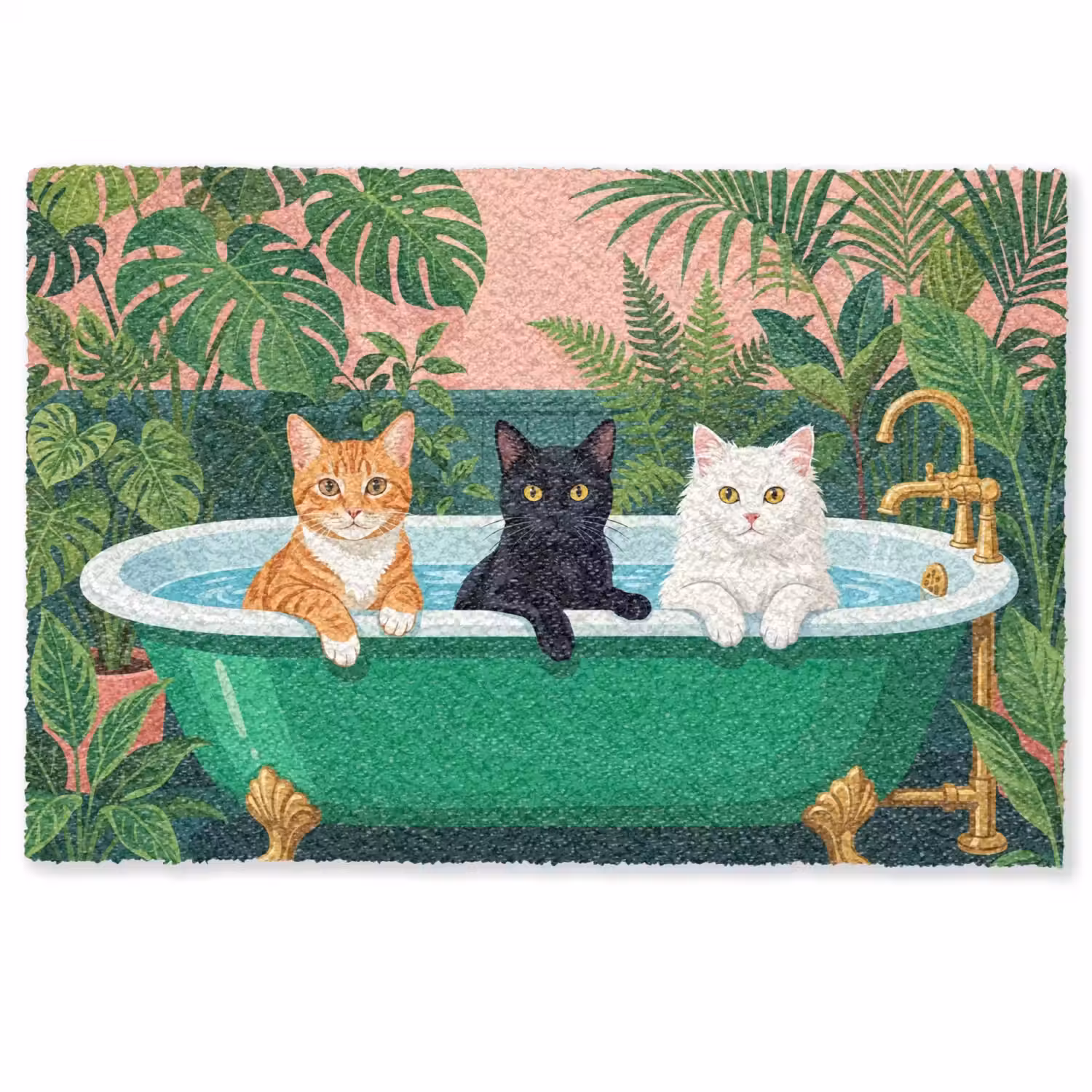 Badkamer - Kattenparade - Kleurrijk Deurmat klein -zkaufland3d