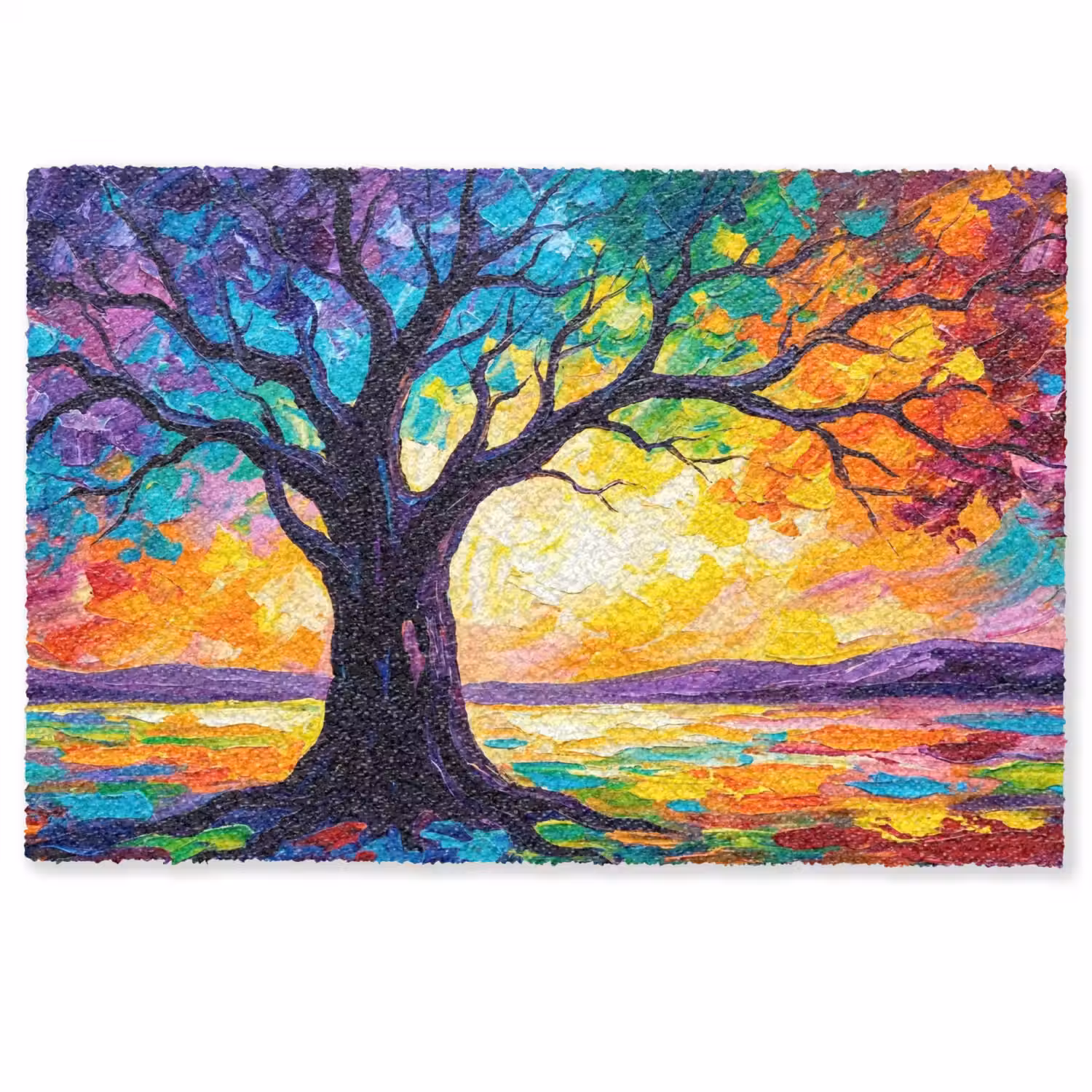 Boom - Landschap - Natuur - Abstract - Kleurrijk Deurmat klein -zkaufland3d
