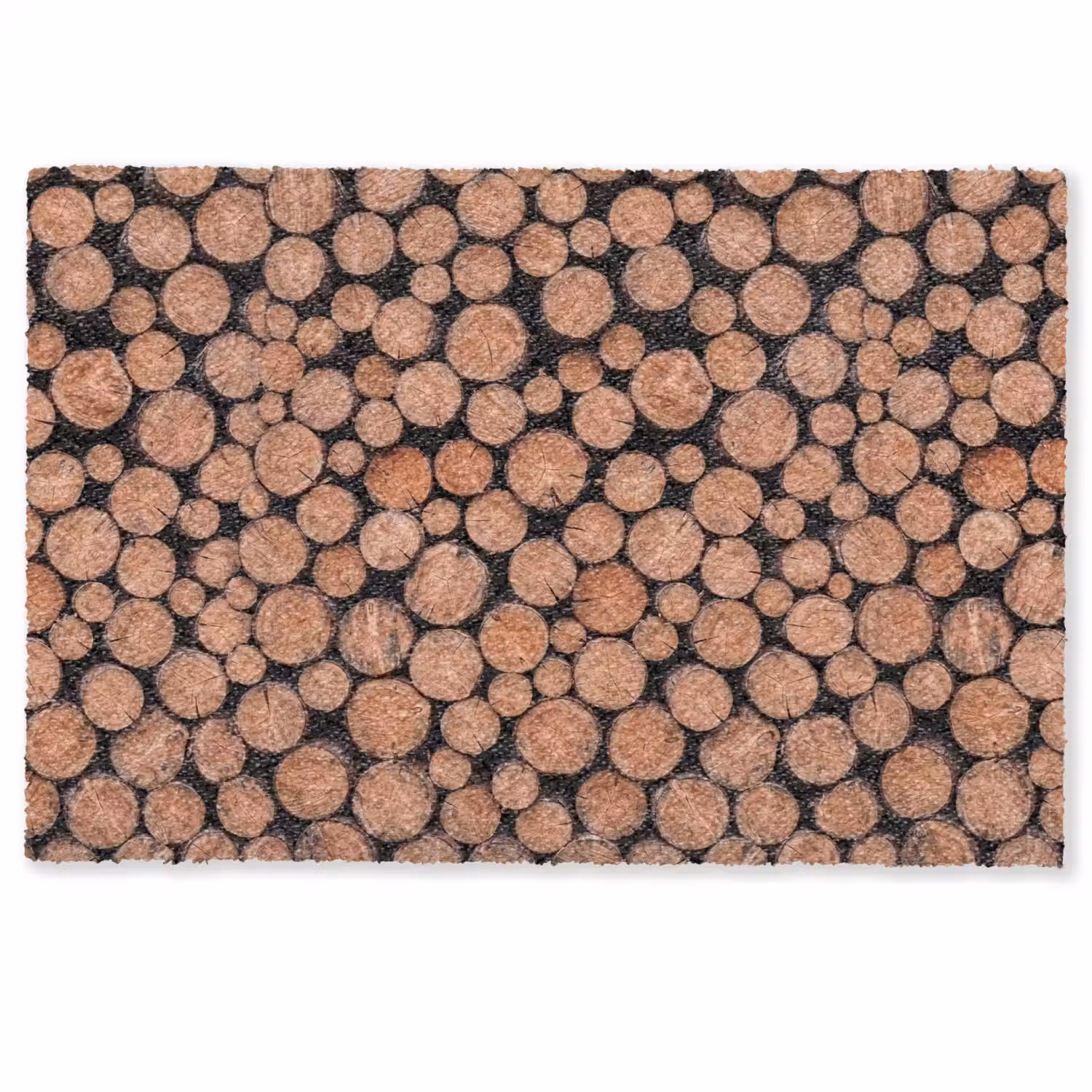 Houtblokken - Textuur - Patroon - Bruin - Rustiek Deurmat klein -zkaufland3d