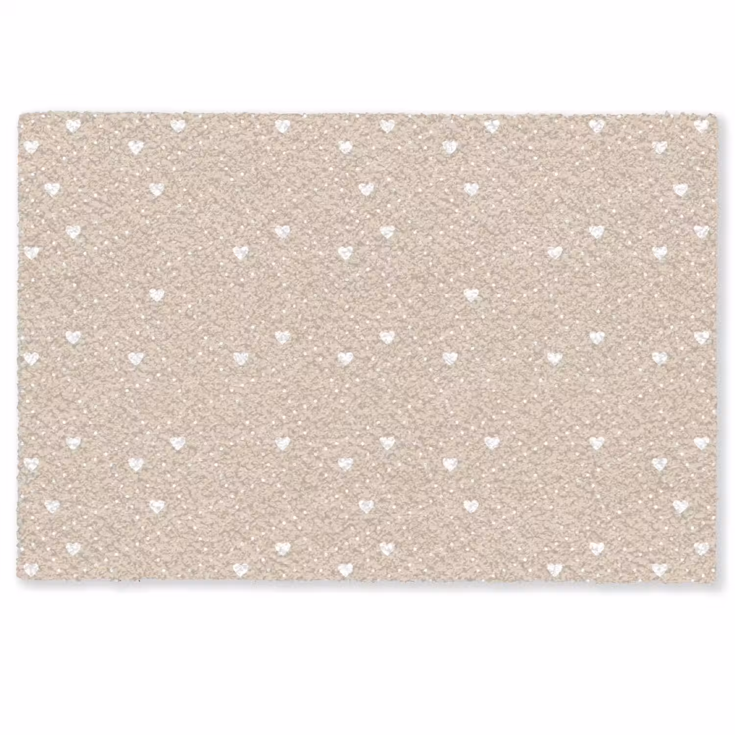 Beige - Wit - Hartjes - Patroon Deurmat klein 898 -zkaufland3d