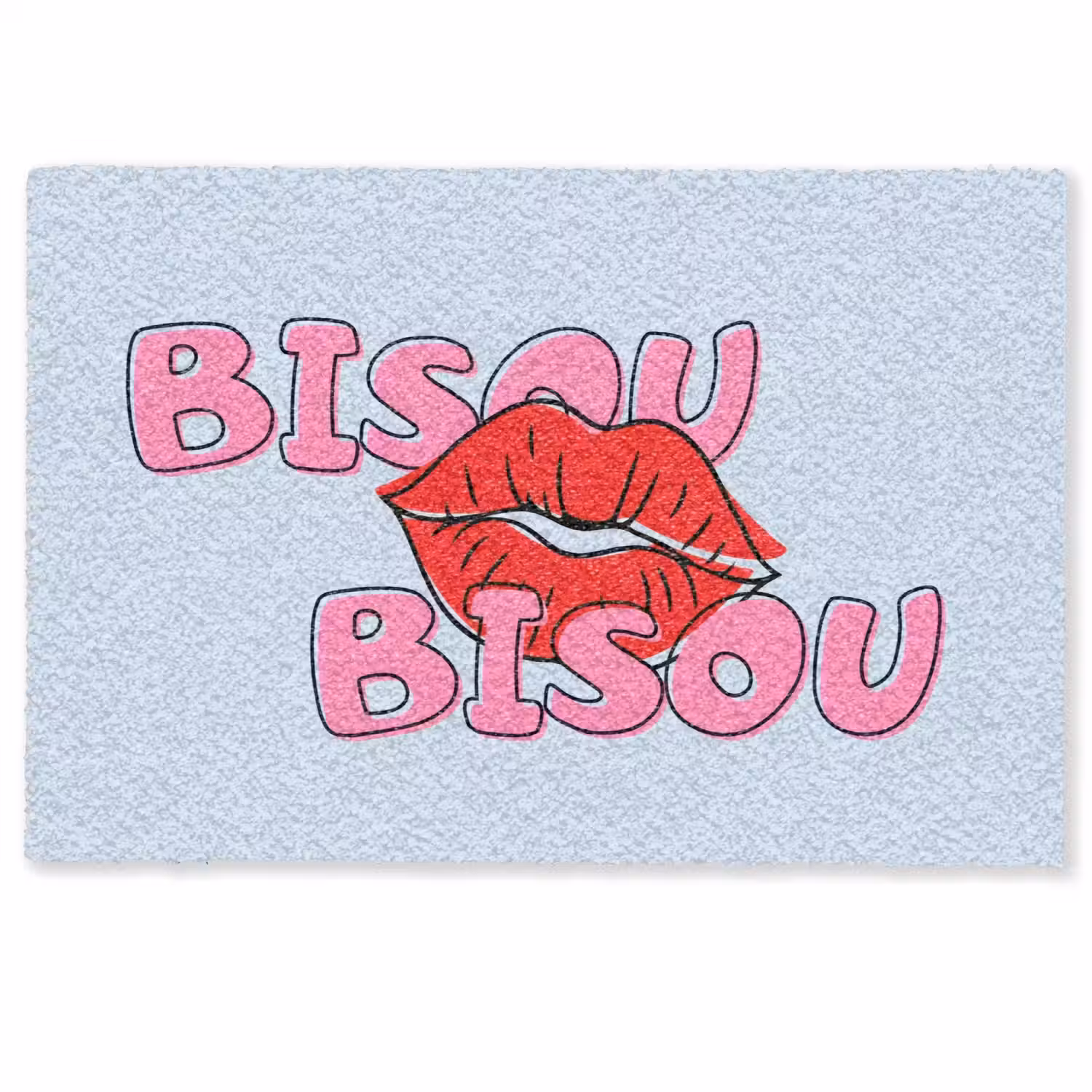 Bisou - Blauw - Roze - Lippen Deurmat klein -zkaufland3d
