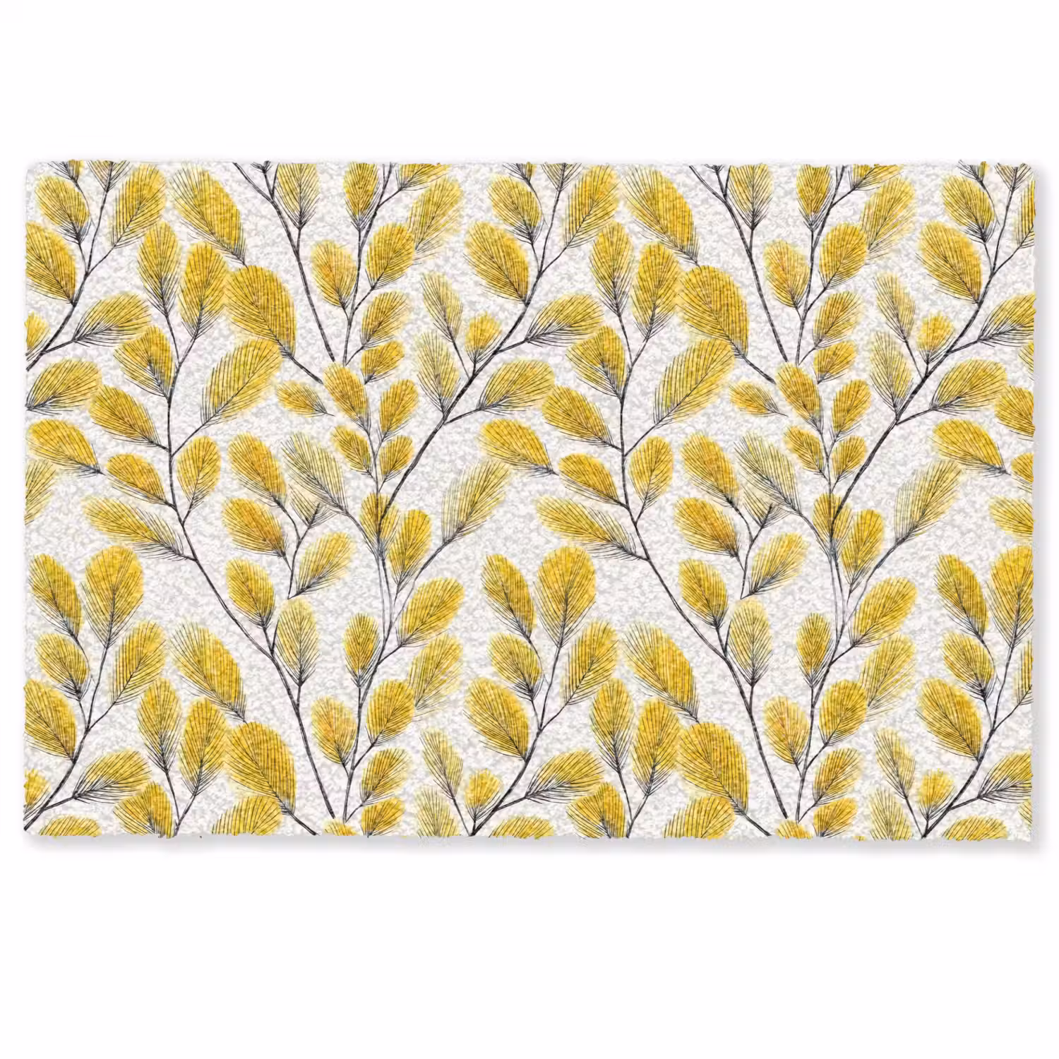 Bladeren - Botanisch - Elegant - Geel - Zwart Deurmat klein 898 -zkaufland3d