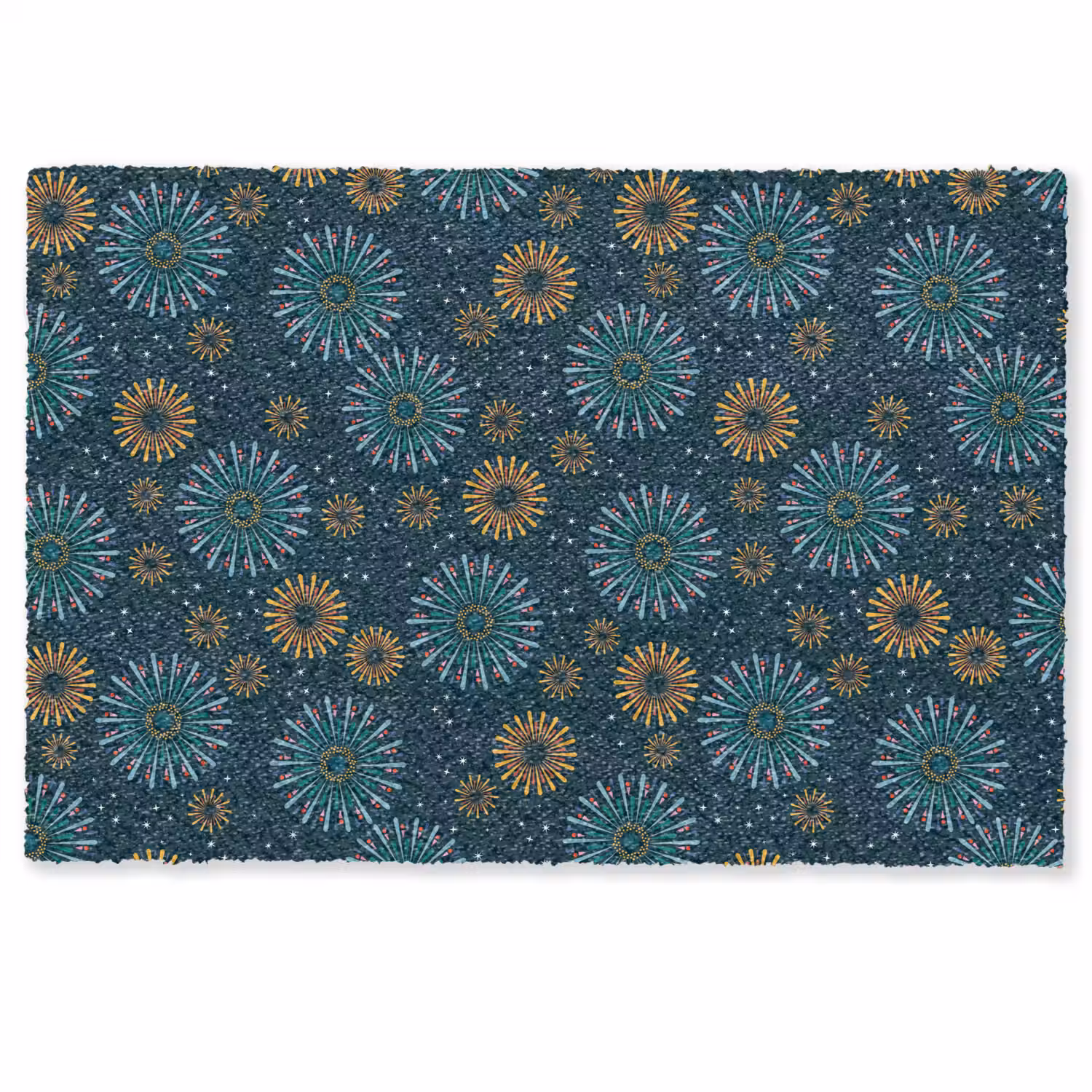 Blauw - Patroon - Retro Deurmat klein 898 -zkaufland3d