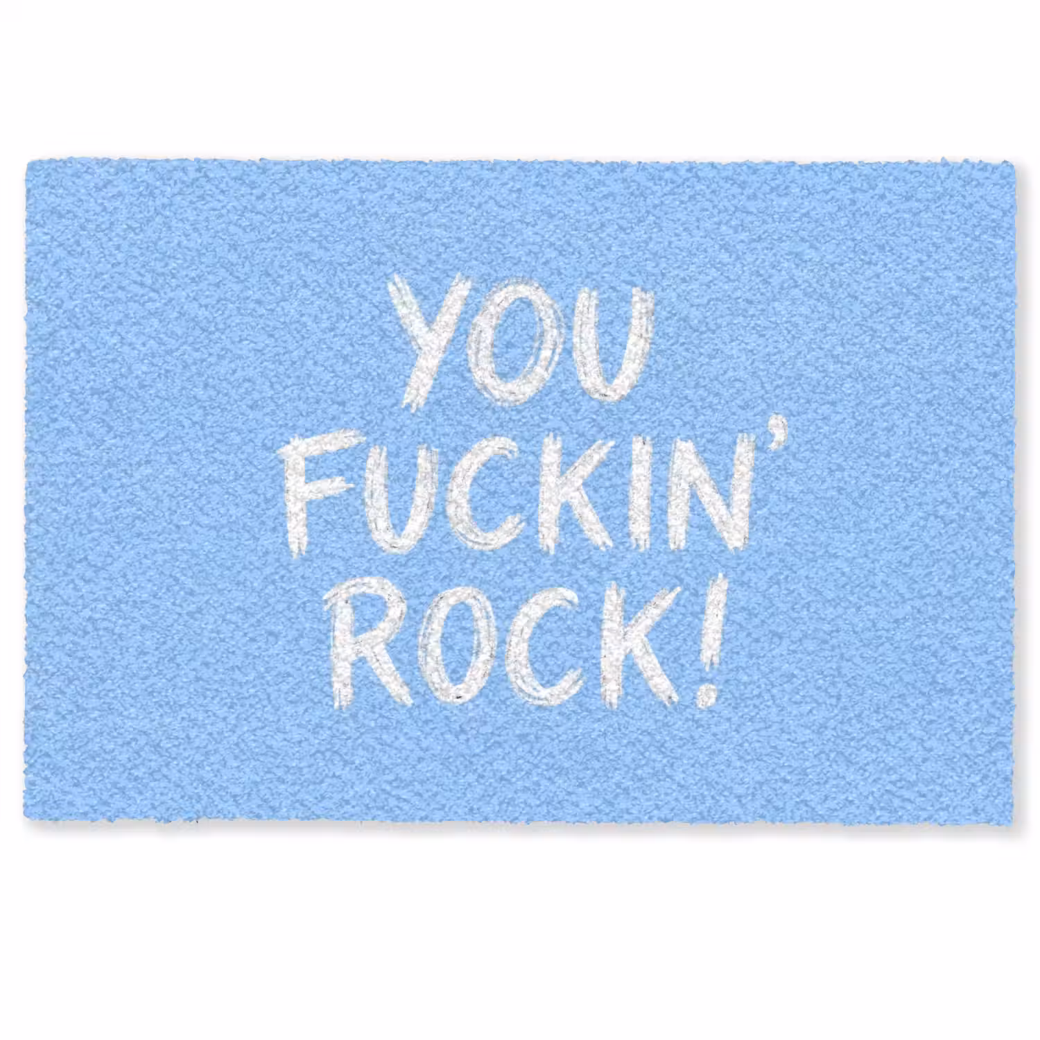 Blauw - Wit - You fuckin rock Deurmat klein -zkaufland3d
