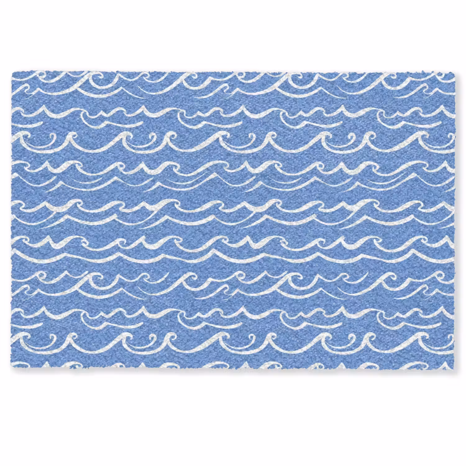 Blauw - Wit - Simpel - Getekend - Golven Deurmat klein 898 -zkaufland3d