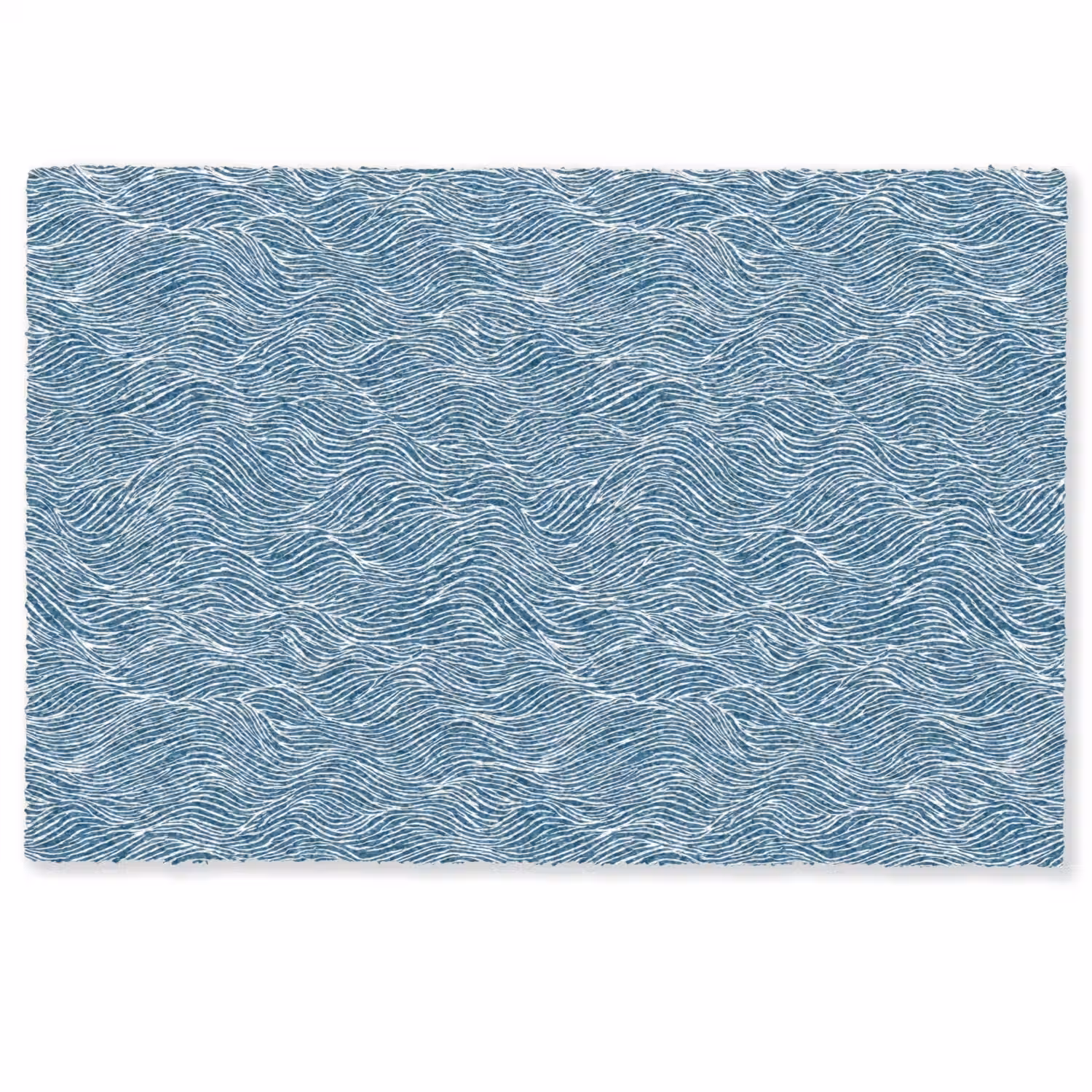 Blauw - Wit - Golven - Getekend - Textuur Deurmat klein 898 -zkaufland3d