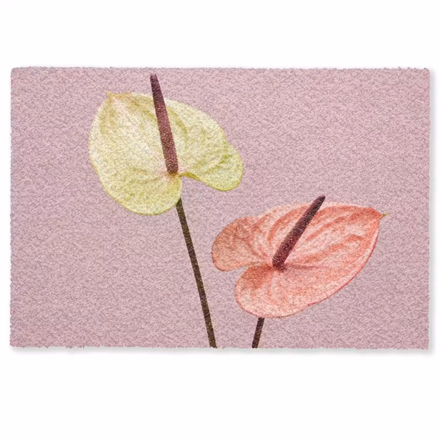 Bloemen - Anthuriums - Geel - Roze Deurmat klein -zkaufland3d