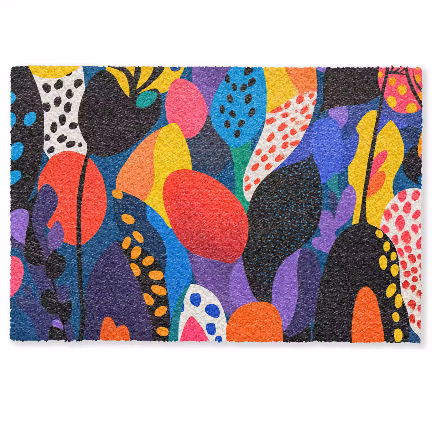 Bloemen - Bladeren - Abstract - Rood Deurmat klein -zkaufland3d