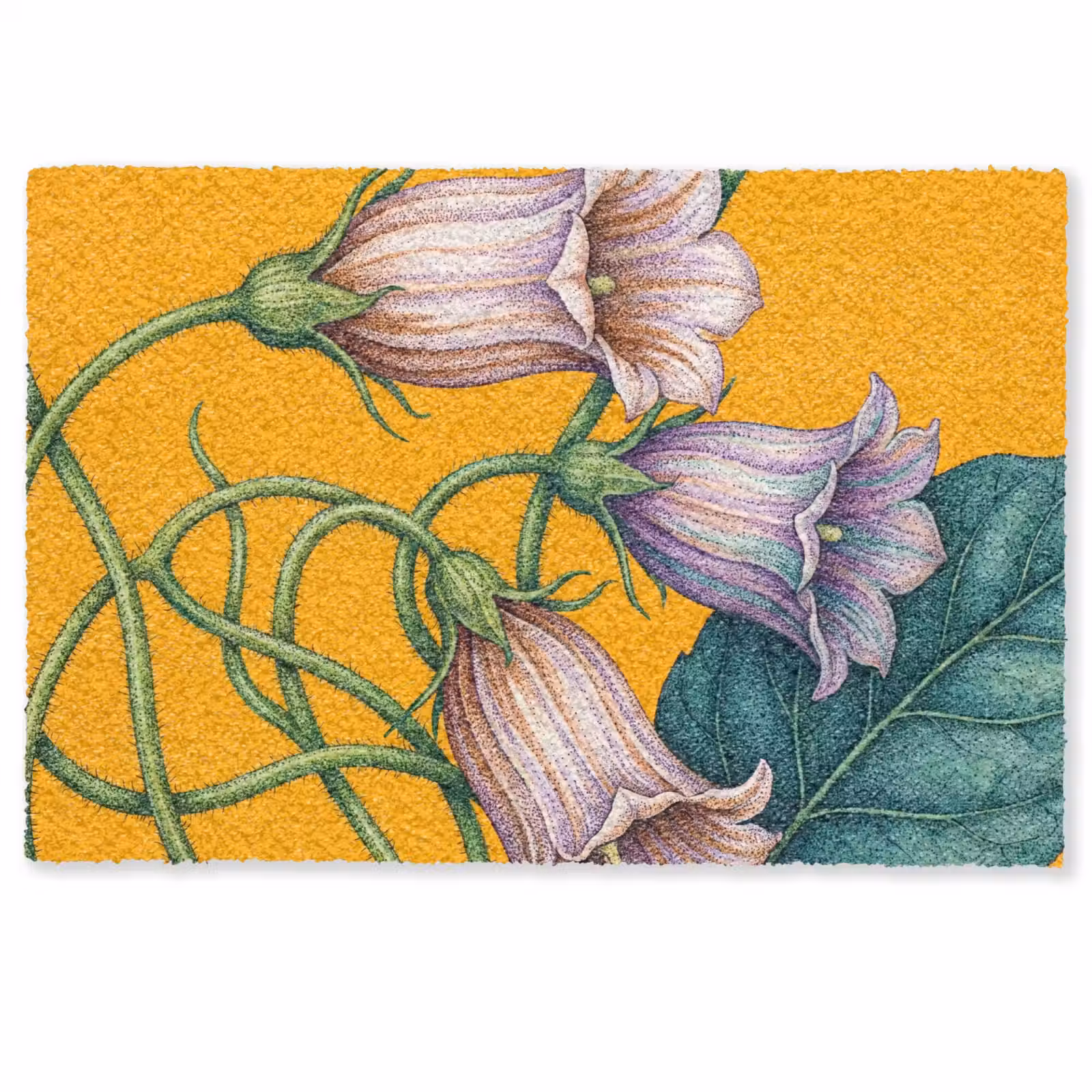 Fußmatte - Blumen – Botanik – Gelb - Bloemen - Botanisch - Geel Deurmat klein