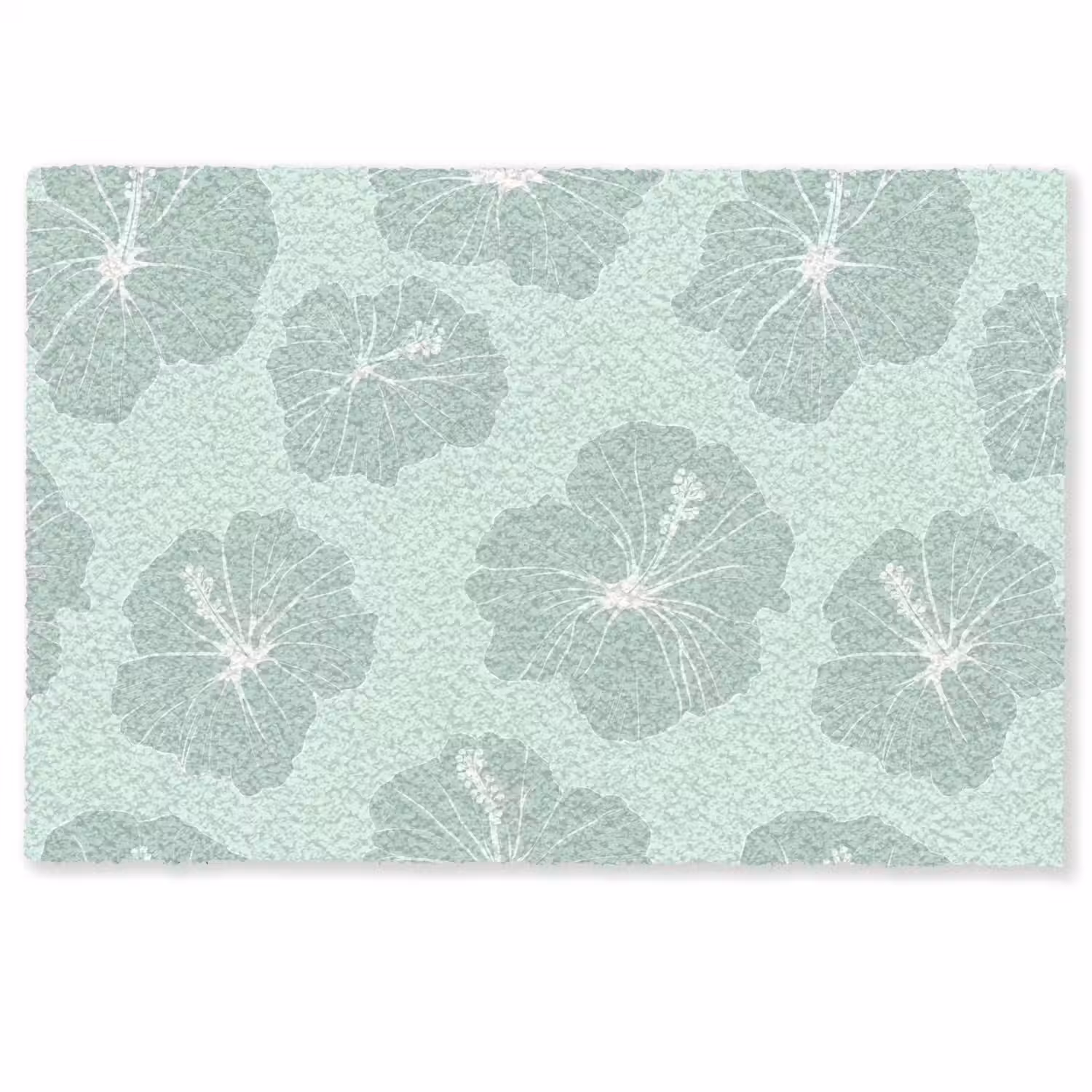 Bloemen - Hibiscus - Mint Deurmat klein 898 -zkaufland3d
