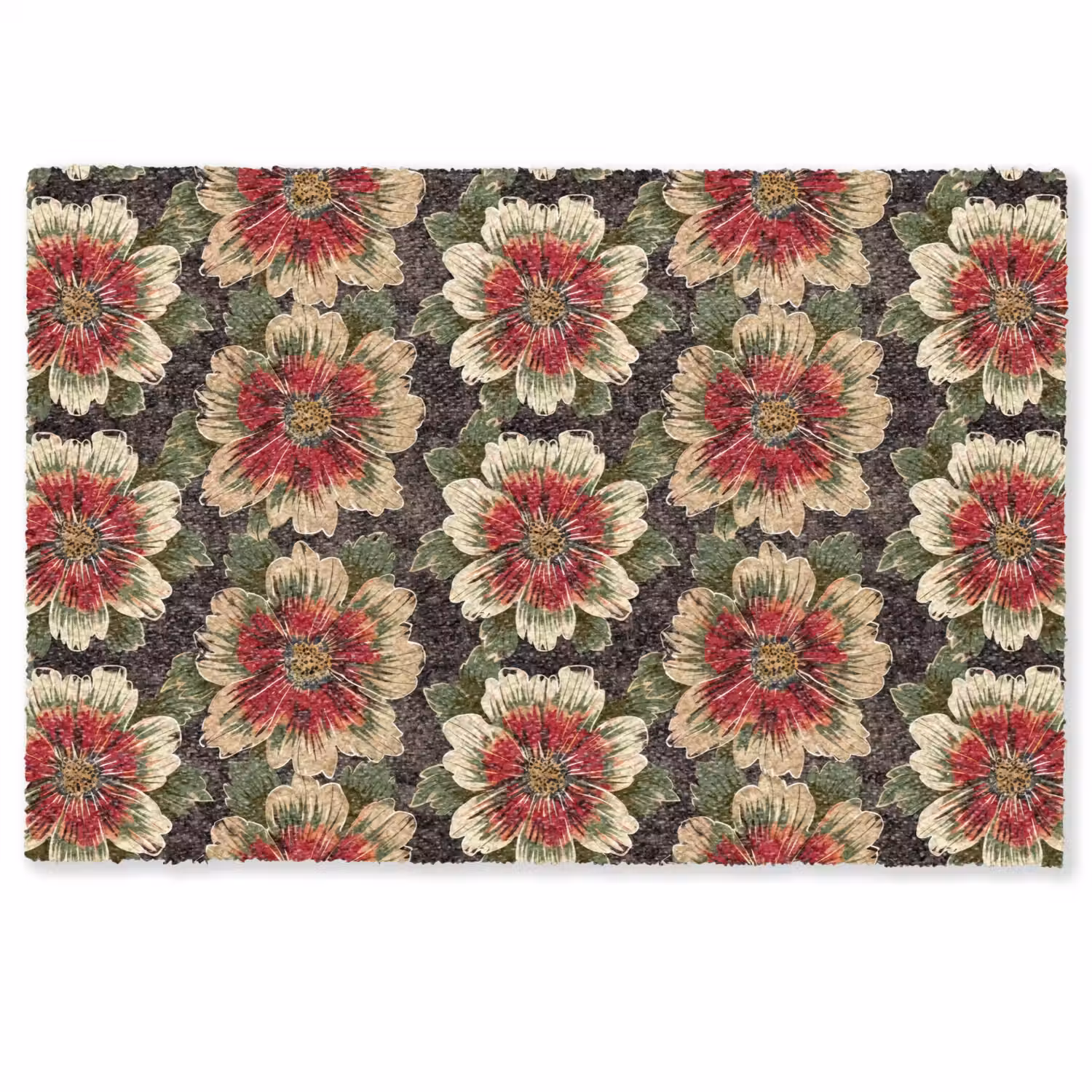Bloemen - Klassiek - Patroon - Rood Deurmat klein 898 -zkaufland3d