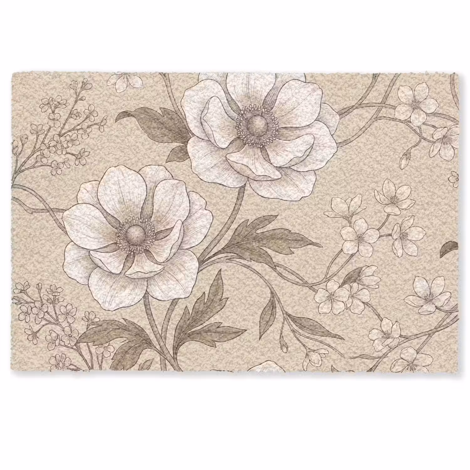 Bloemen - Patroon - Beige Deurmat klein -zkaufland3d