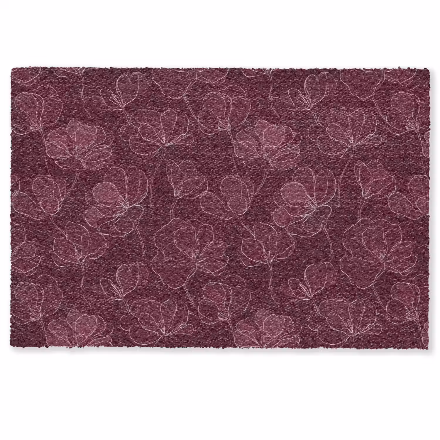 Bloemen - Patroon - Bordeauxrood Deurmat klein 898 -zkaufland3d