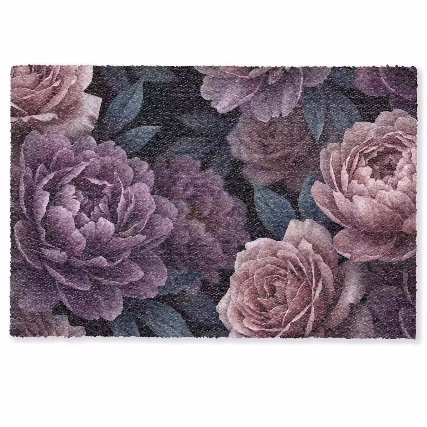 Bloemen - Patroon - Donker - Botanisch - Paars Deurmat klein -zkaufland3d