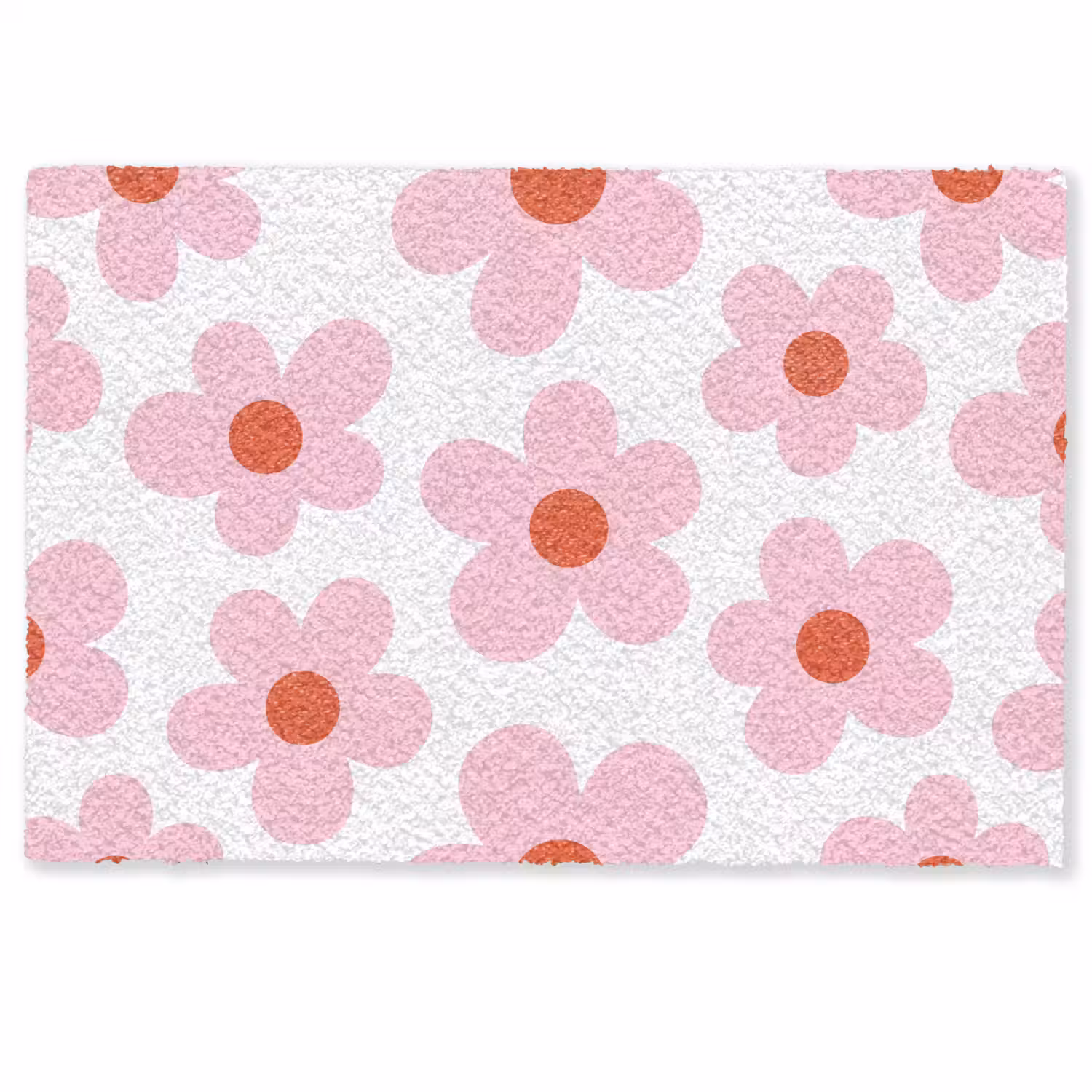 Bloemen - Patroon - Modern - Roze - Wit Deurmat klein -zkaufland3d